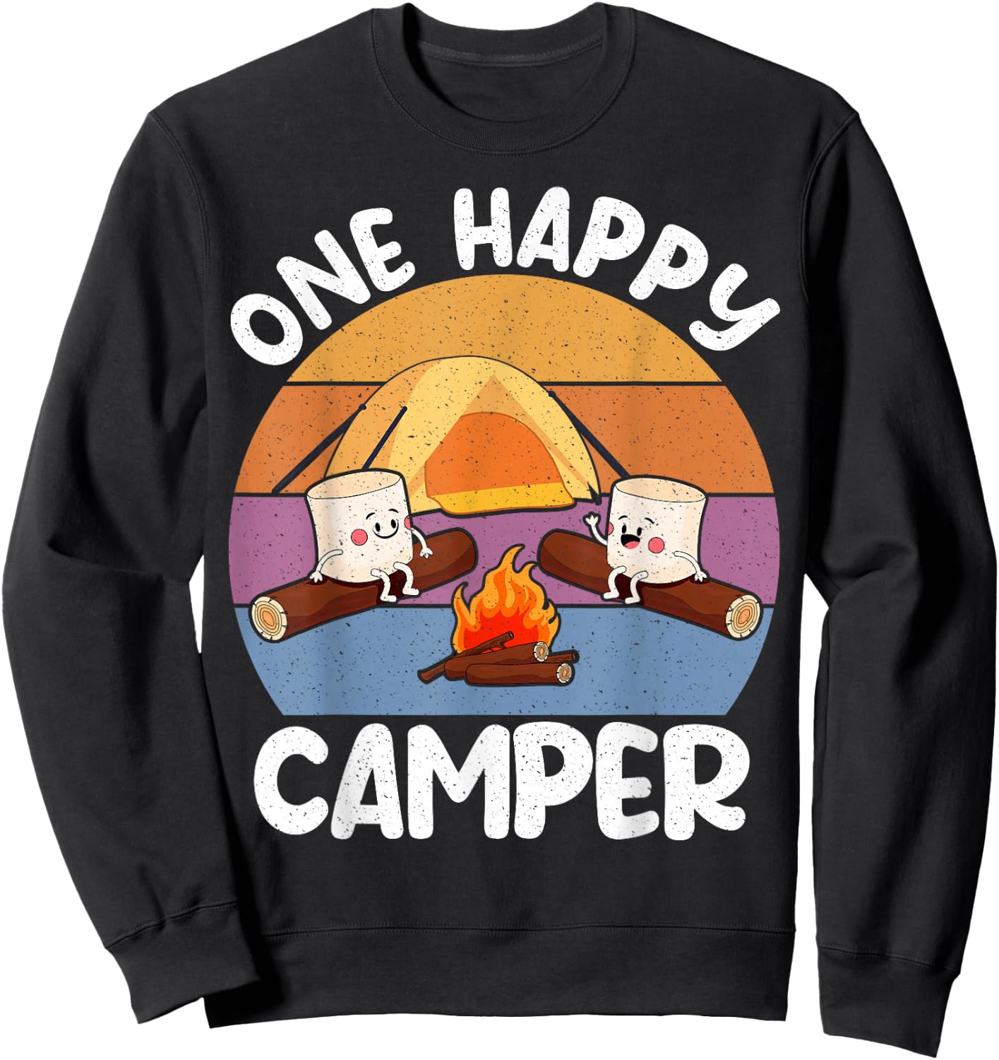 One Happy Camper Camping Family Matching Sweatshirt - Sweatshirt | Black