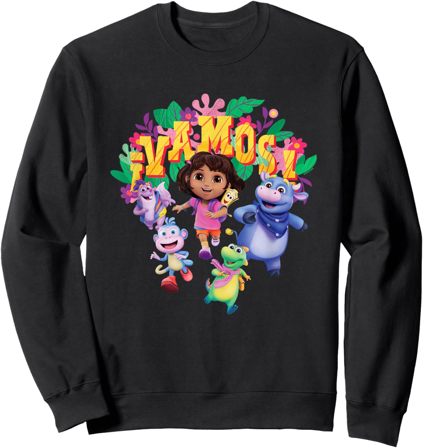 Dora the Explorer ¡Vamos! Group Shot Colourful Chest Logo Sweatshirt - Sweatshirt | Black