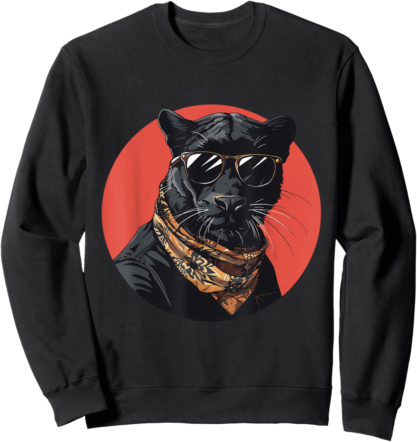 Panther Animal Lovers Artwork Portrait Nature Sunglasses Sweatshirt - Sweatshirt | Black