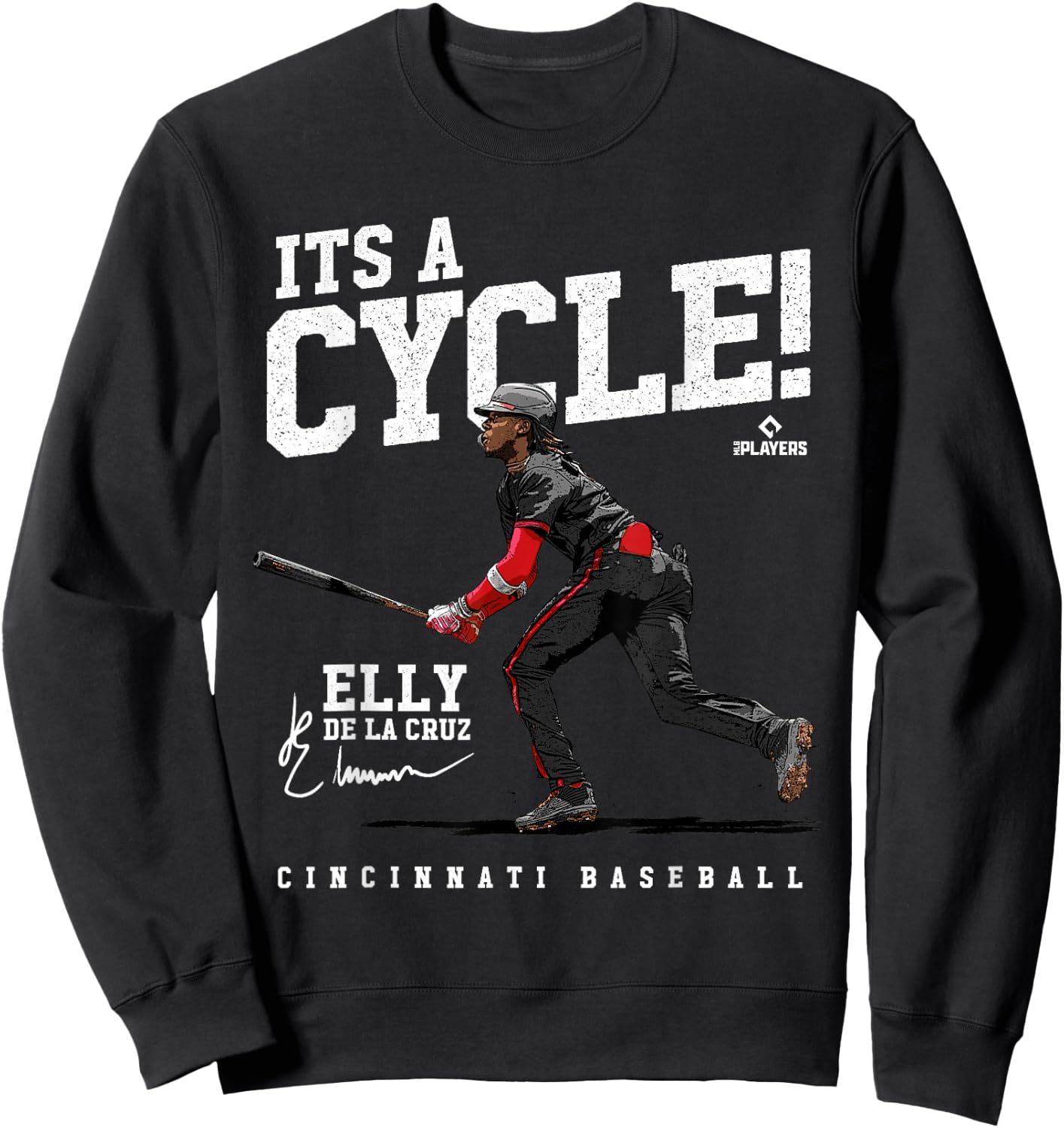 It's a Cycle! Elly De La Cruz Cincinnati MLBPA Sweatshirt - Sweatshirt | Black