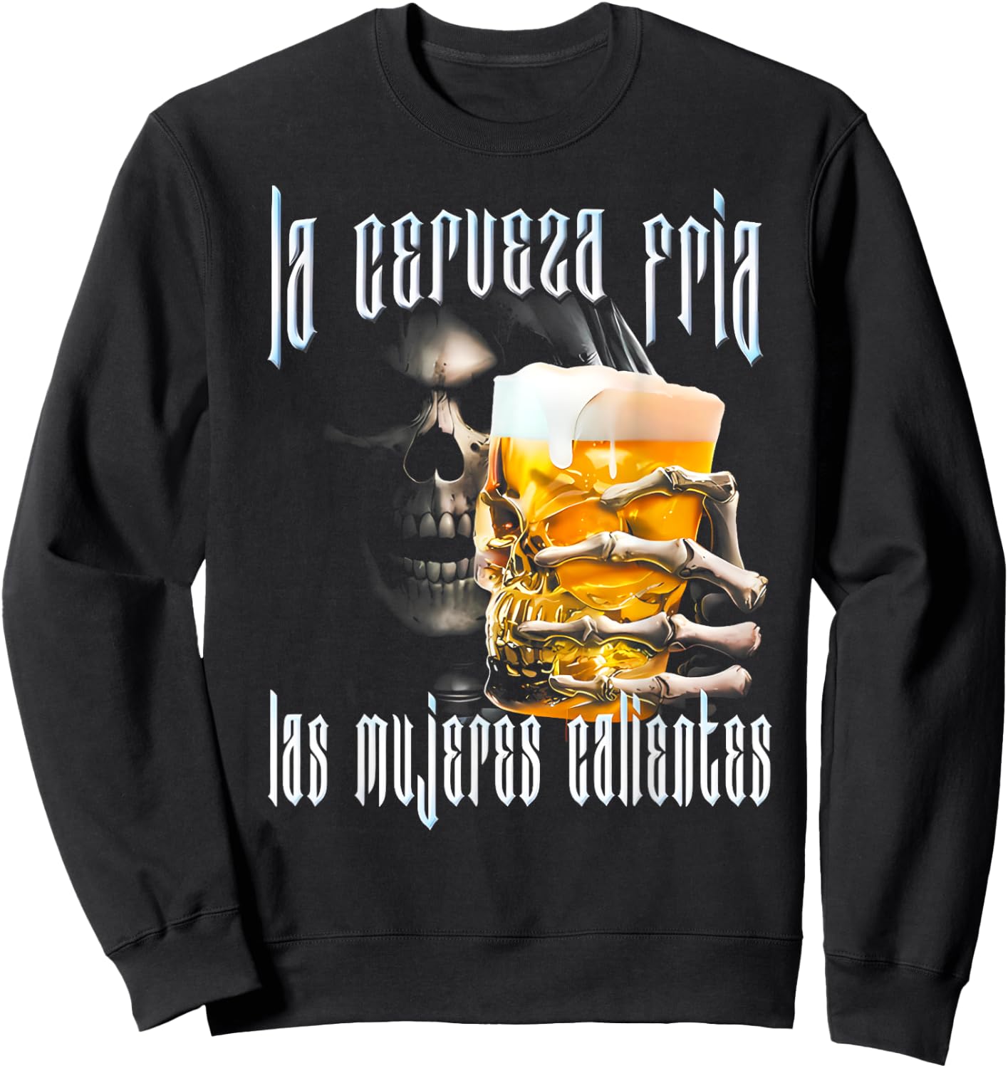 Frases Chidas Funny Mexicans Sarcasm Skull Sayings Hispanic Sweatshirt - Sweatshirt | Black