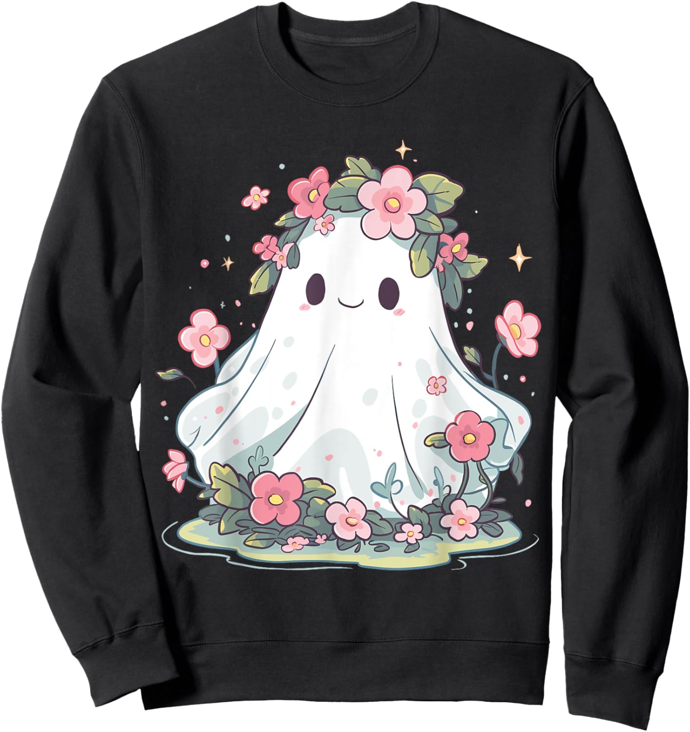 Halloween Ghost Flower Costume Women Girls Halloween Sweatshirt - Sweatshirt | Black