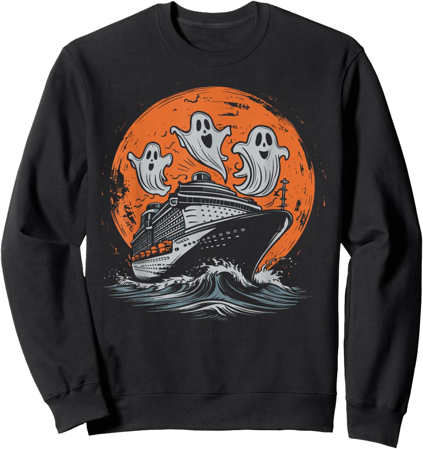 Cruise Ship, Costume, Vacation, Spooky Sweatshirt - Sweatshirt | Black