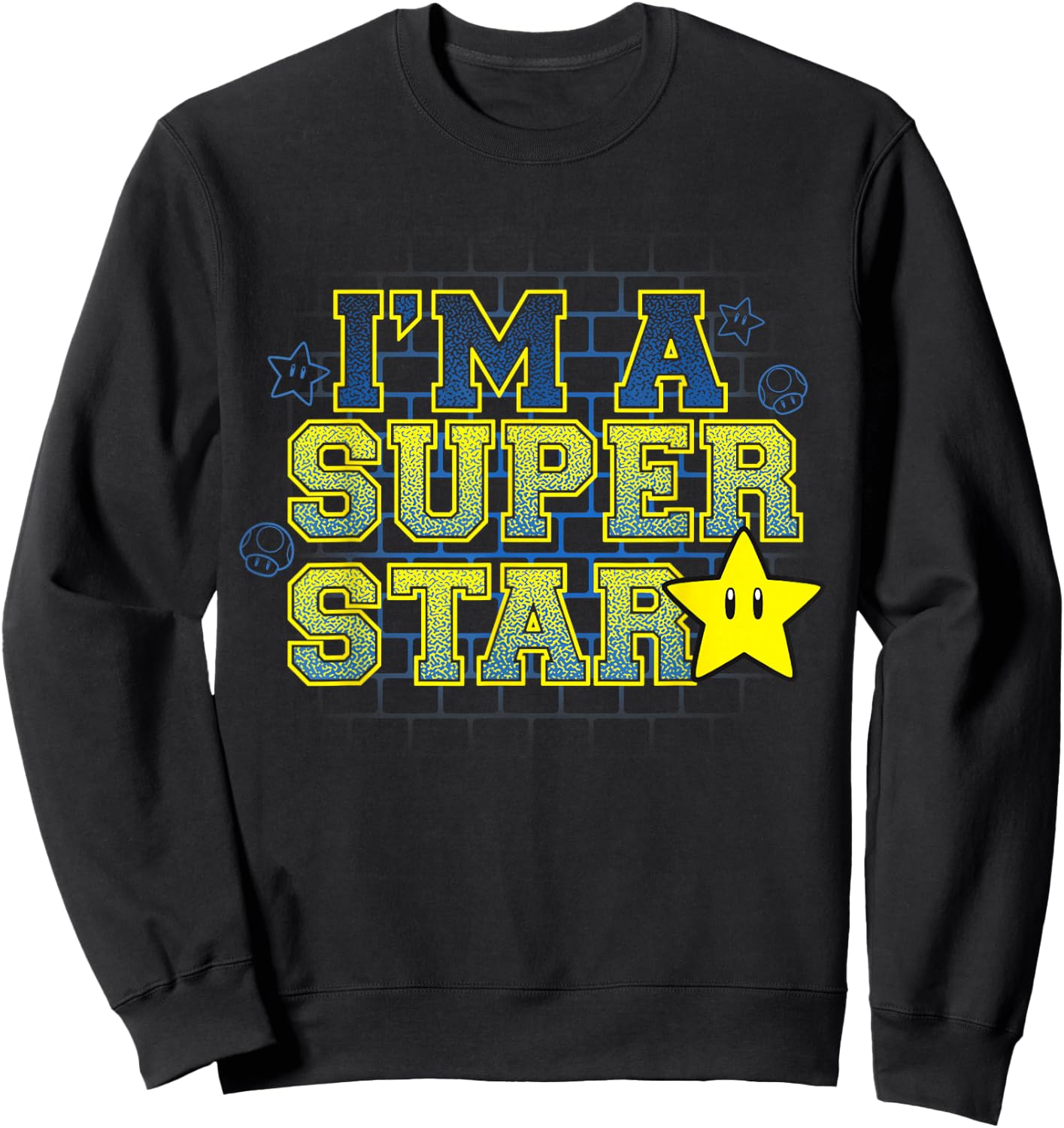 Super Mario I'm The Super Star Starman Portrait Sweatshirt - Sweatshirt | Black
