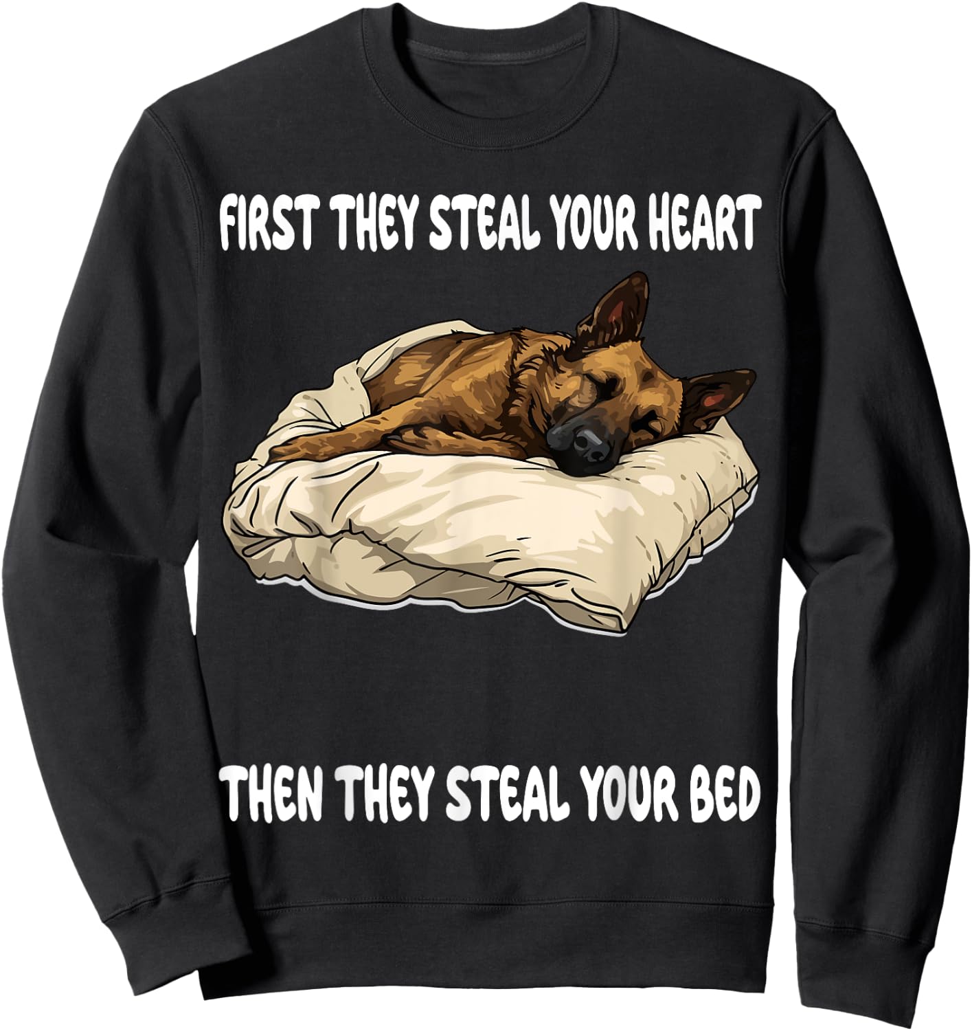 Dutch Shepherd Sleeping Pajamas Nightgown Sweatshirt - Sweatshirt | Black