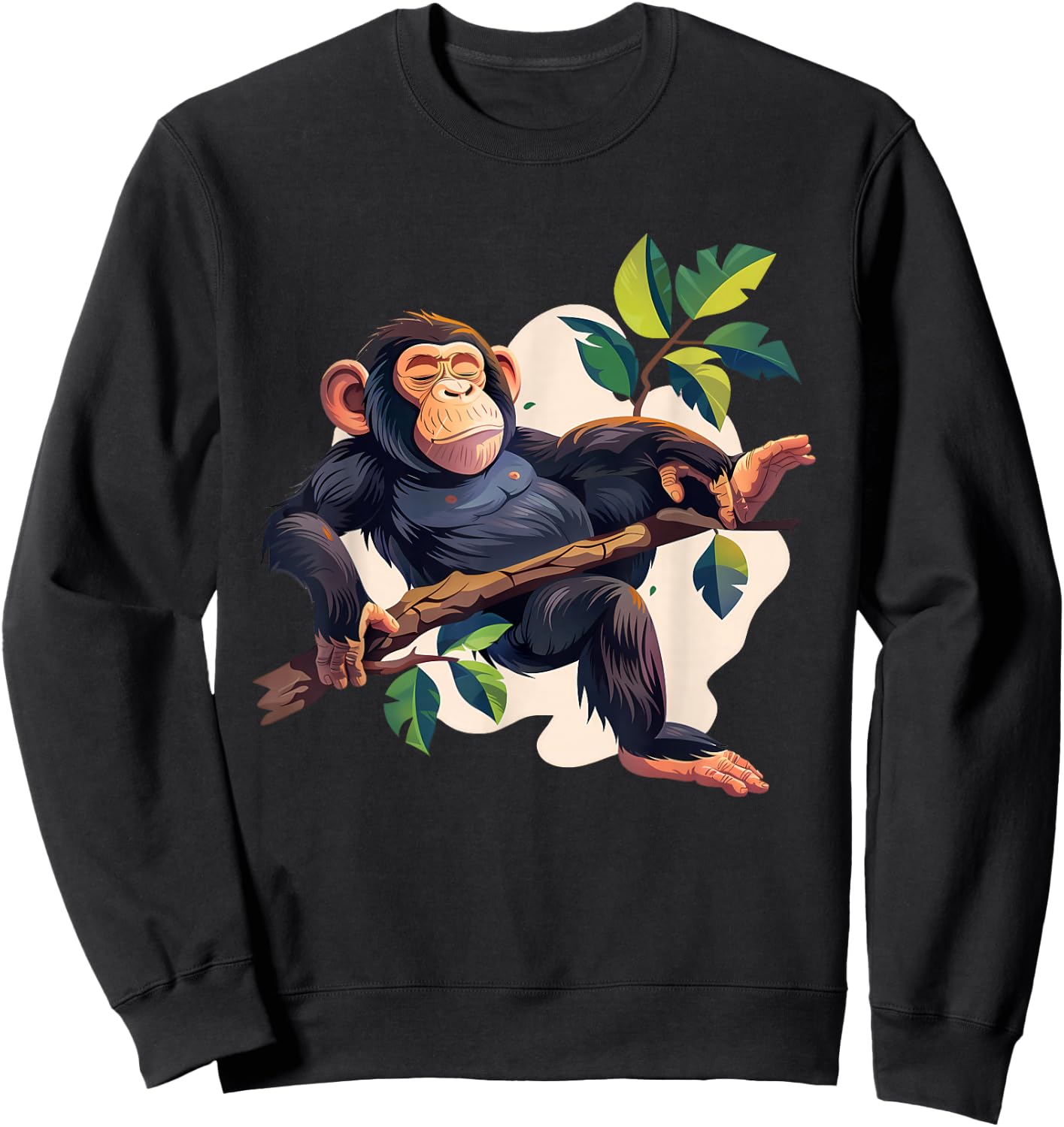 Sleeping Monkey Nature Sleepy Monkey Napping Sleepy Animal Sweatshirt - Sweatshirt | Black
