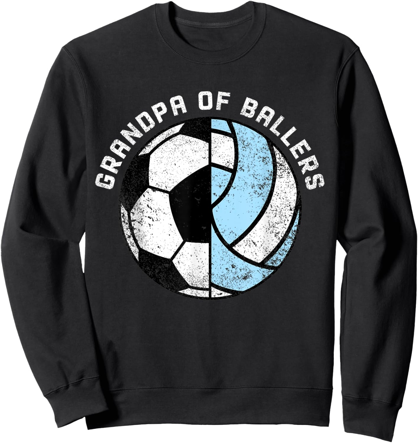 Grandpa Of Ballers Funny Soccer Volleyball Grandpa Sweatshirt - Sweatshirt | Black