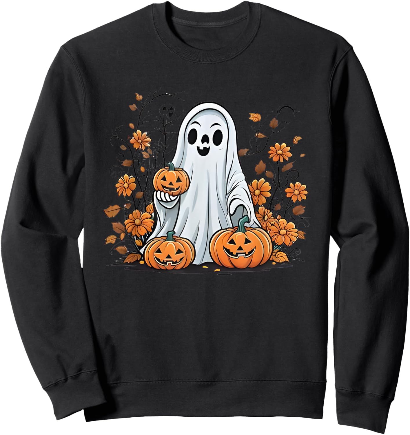 Halloween Ghost Funny Women Sweatshirt - Sweatshirt | Black