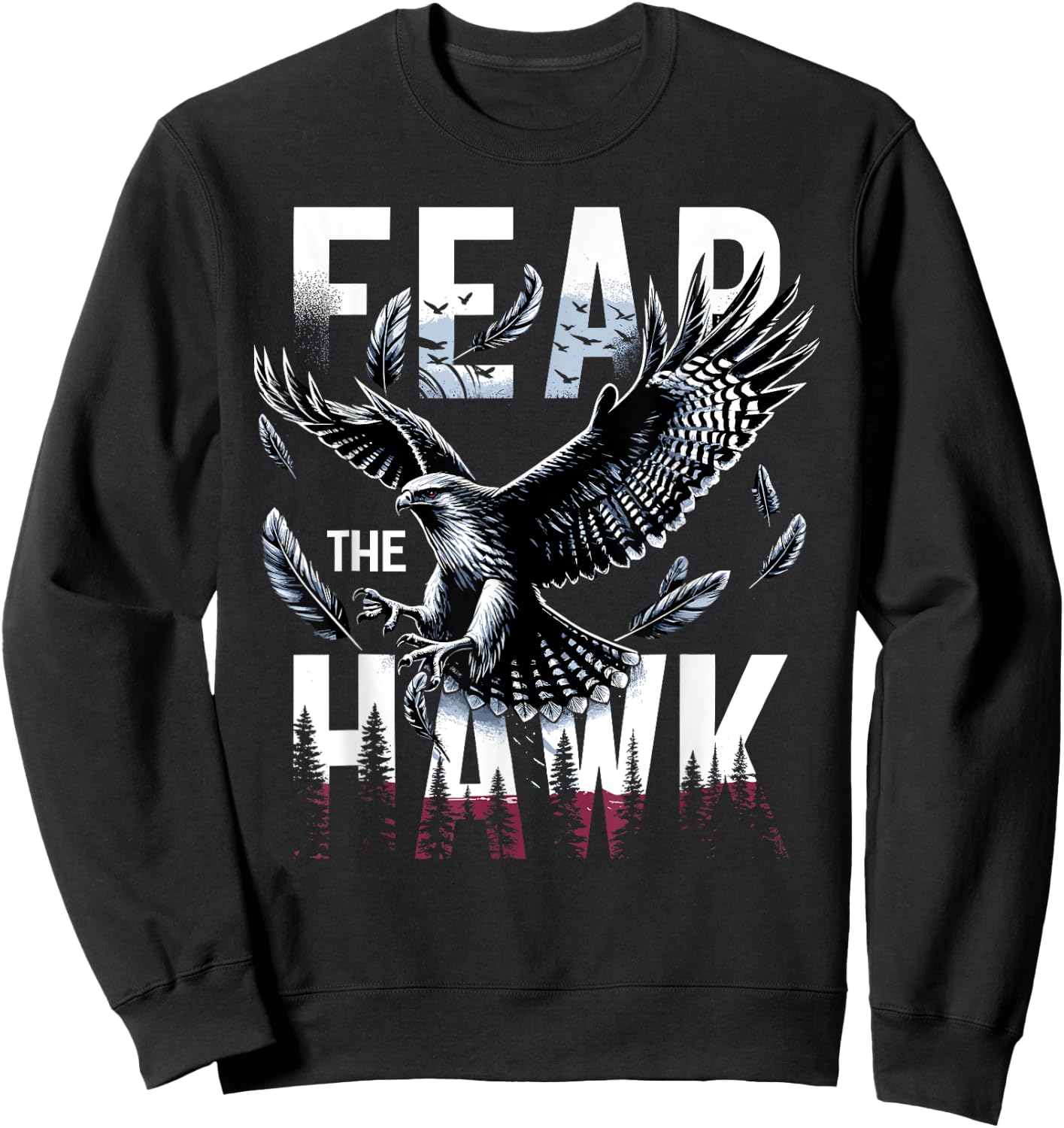 Fear The HAWK HAWKS Girls Boys Hawks Sweatshirt - Sweatshirt | Black