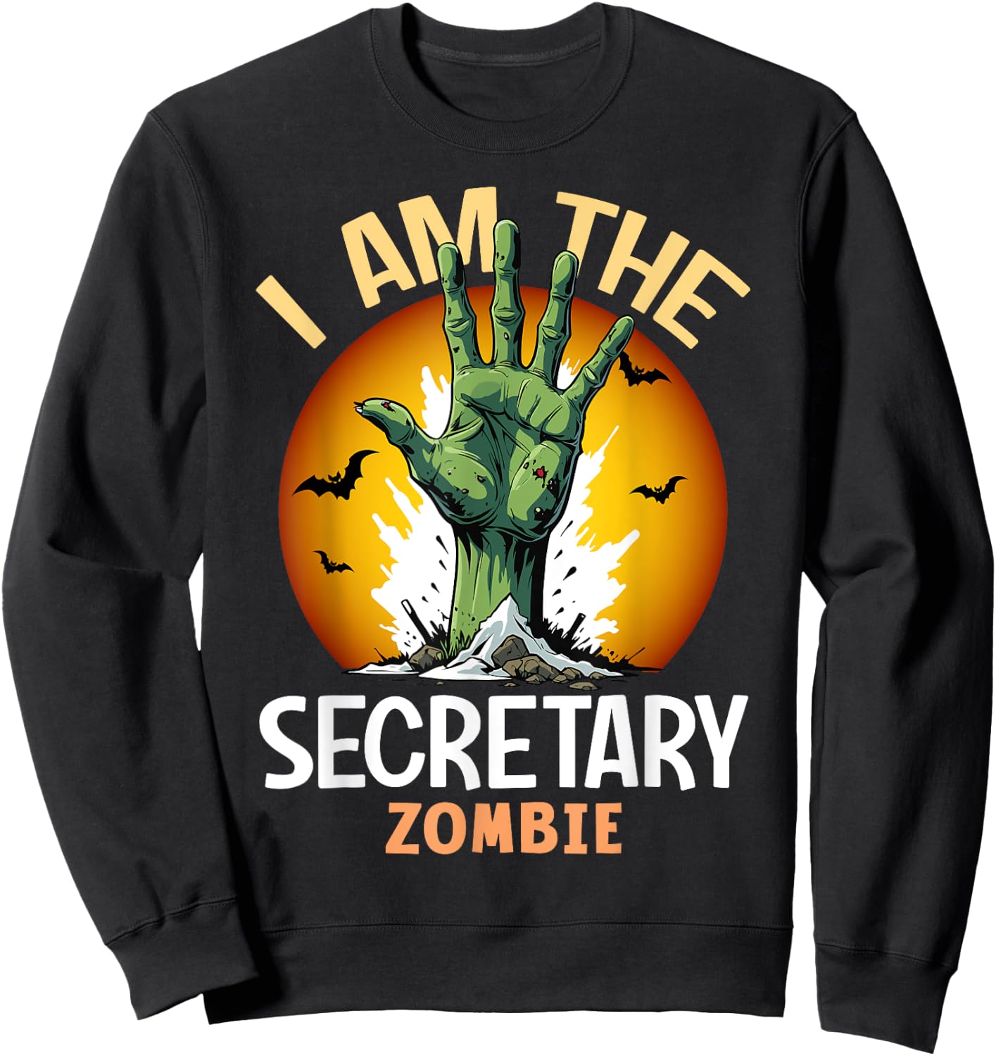 Halloween Matching Secretary Zombie Costume Sweatshirt - Sweatshirt | Black