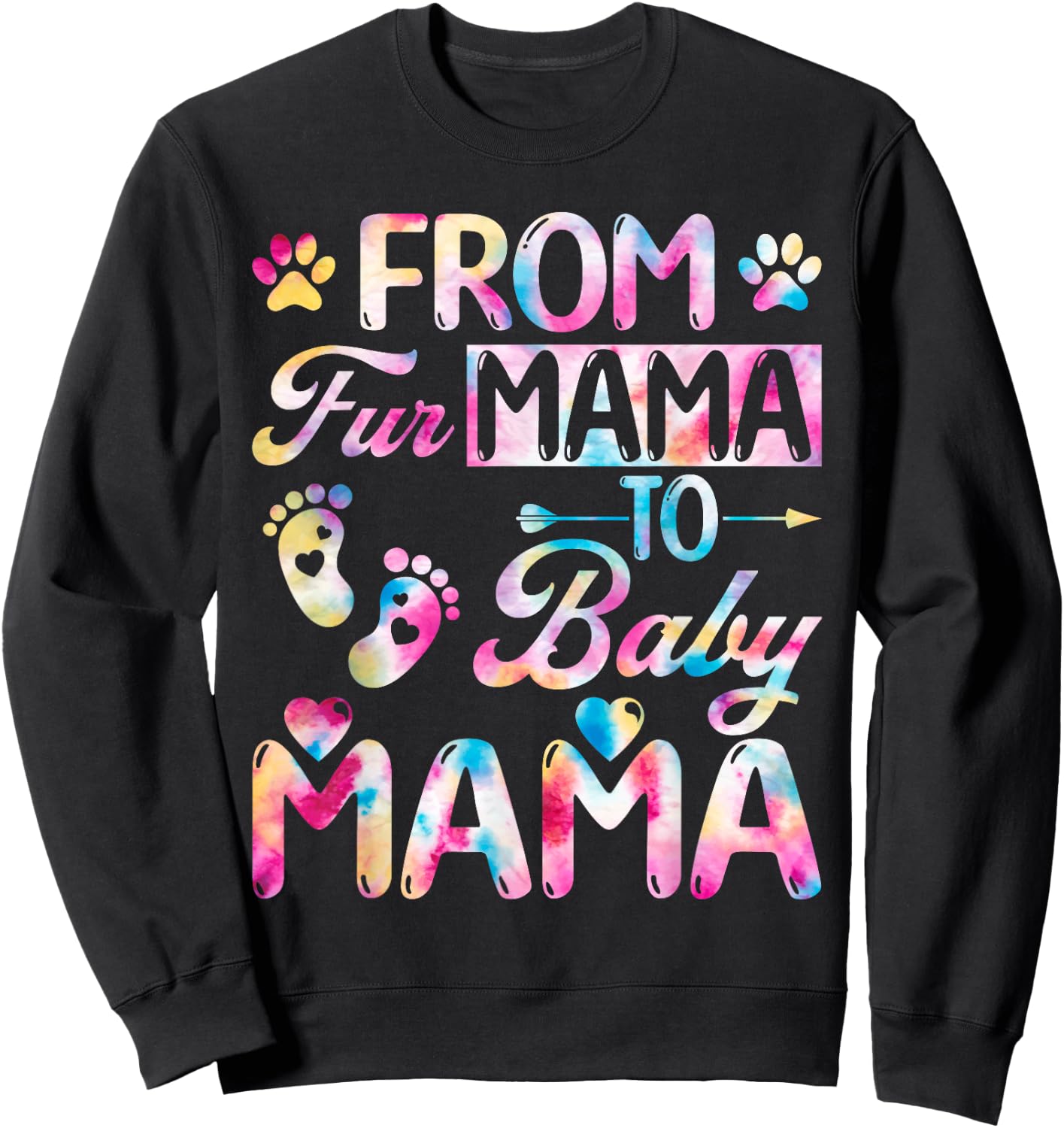 From Fur Mama to Baby Mama Adorable Pregnancy Announcement Sweatshirt - Sweatshirt | Black