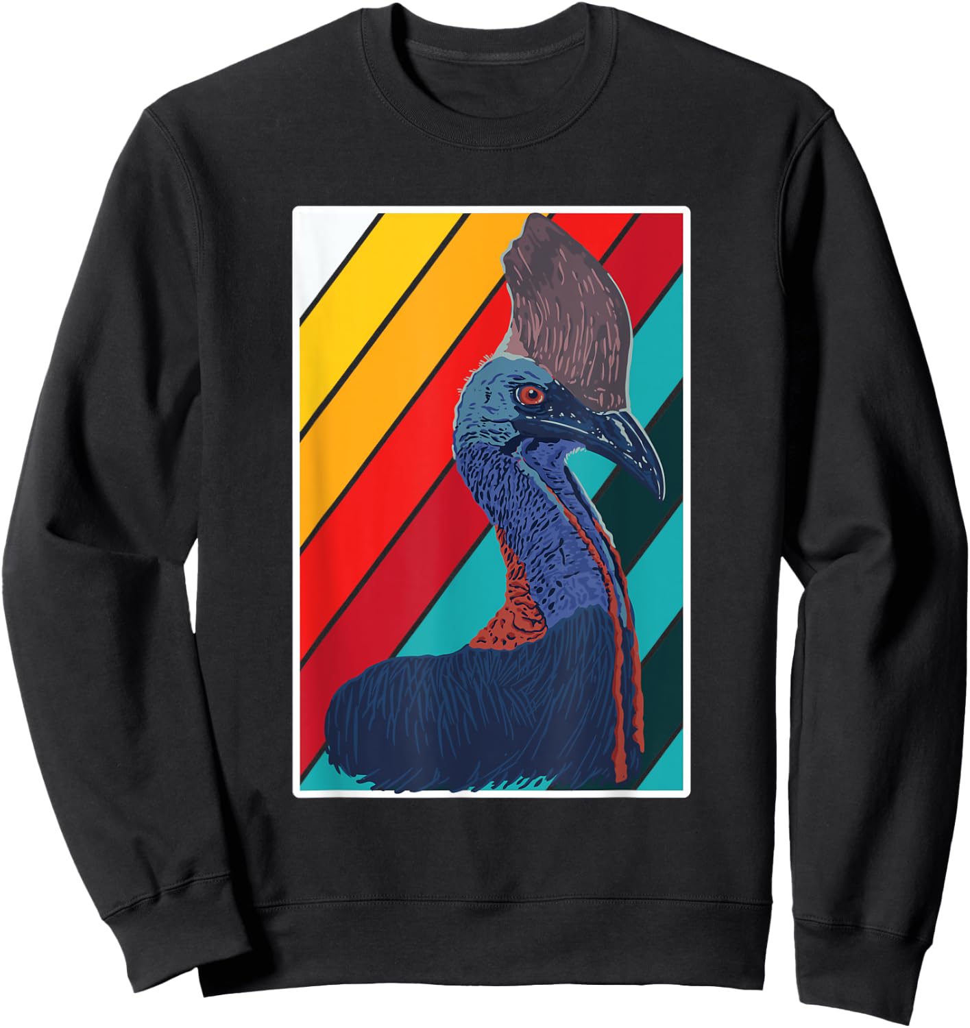 Great Cassowary Retro Outfit Love Australian Birds Sweatshirt - Sweatshirt | Black