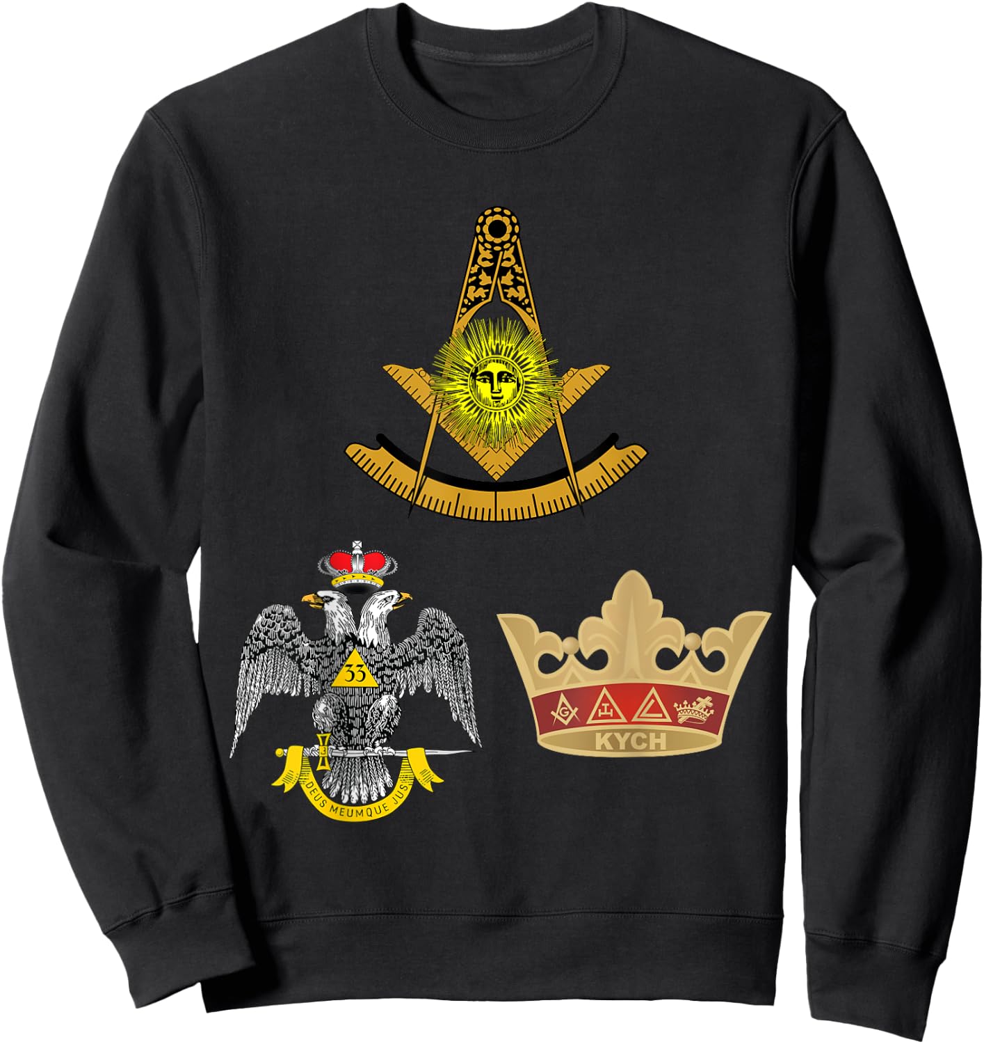Past Master Mason 33rd KYCH Scottish York Rite Knights WD Sweatshirt - Sweatshirt | Black