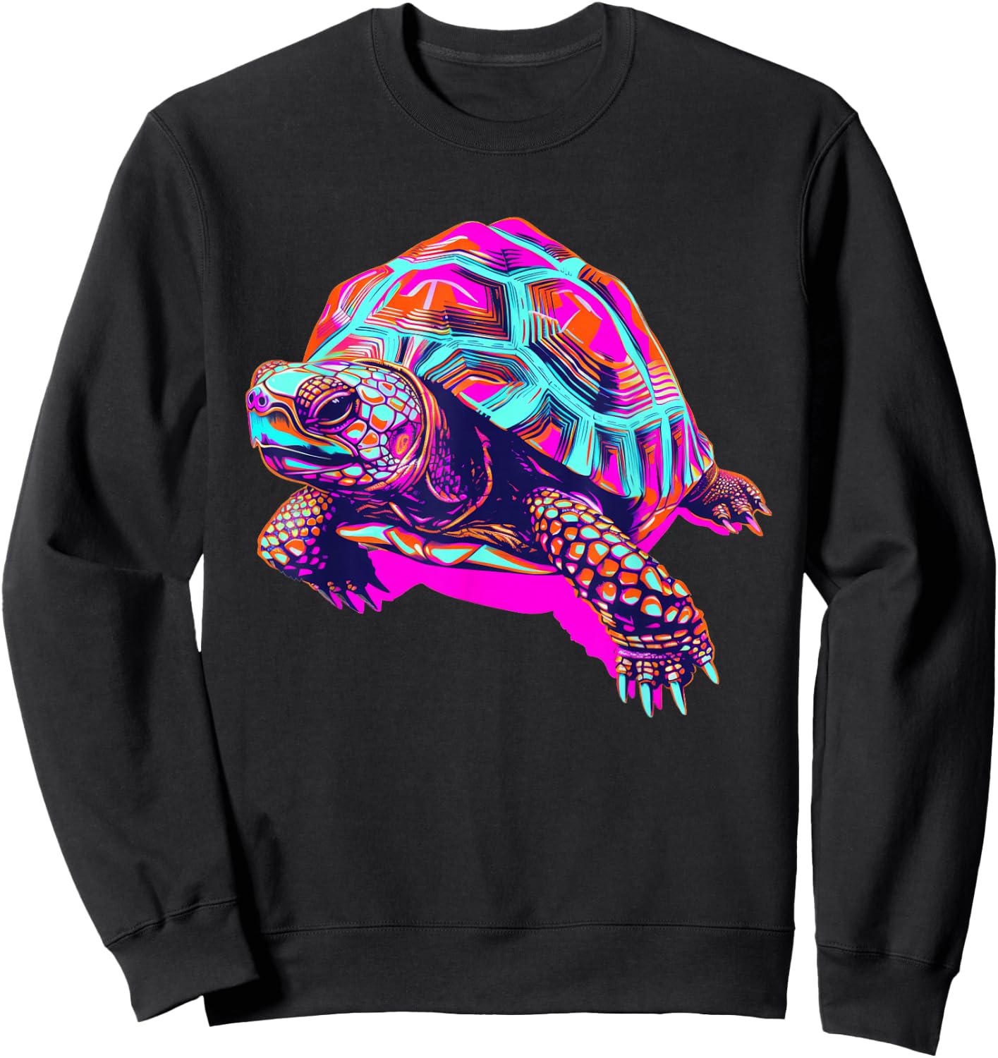 Eastern Box Turtle Synthwave Sweatshirt - Sweatshirt | Black