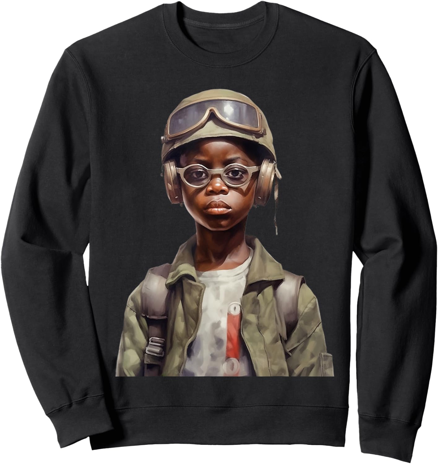 Military Minded Street Soldier Urban Warrior Black Boy Sweatshirt - Sweatshirt | Black