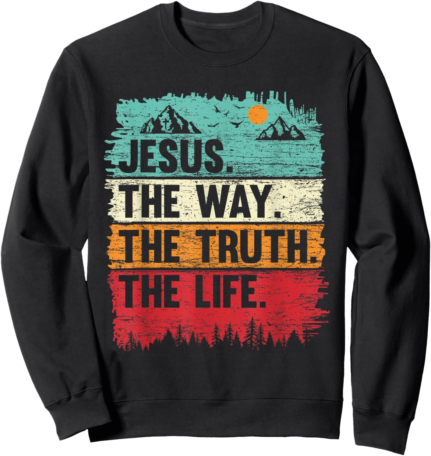 Boys Jesus Shirt The Way Truth Life Kids Christian Worship Sweatshirt - Sweatshirt | Black