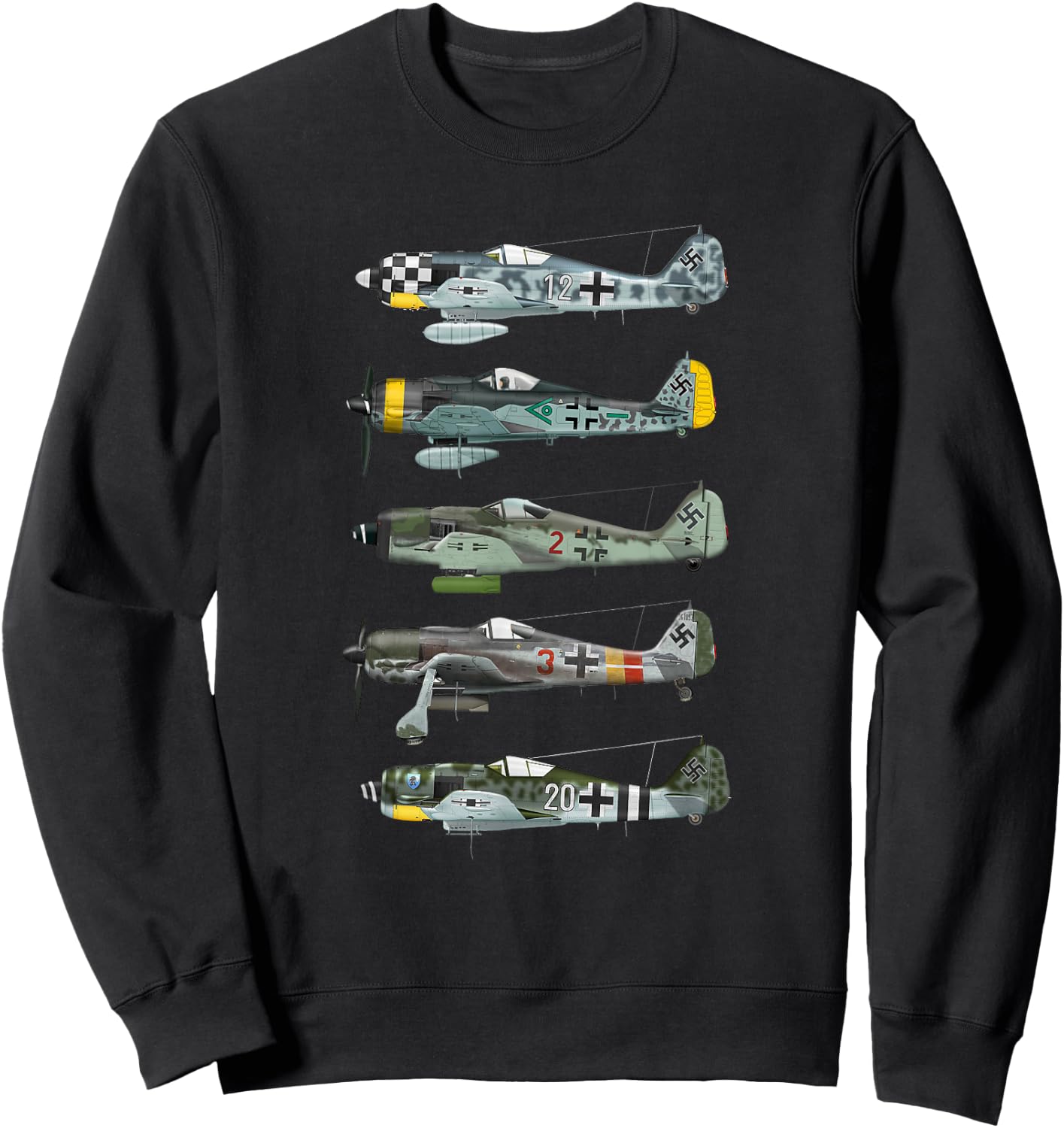 Focke-Wulf Fw190 "Wurger" bird butcher WW2 fighter Sweatshirt - Sweatshirt | Black
