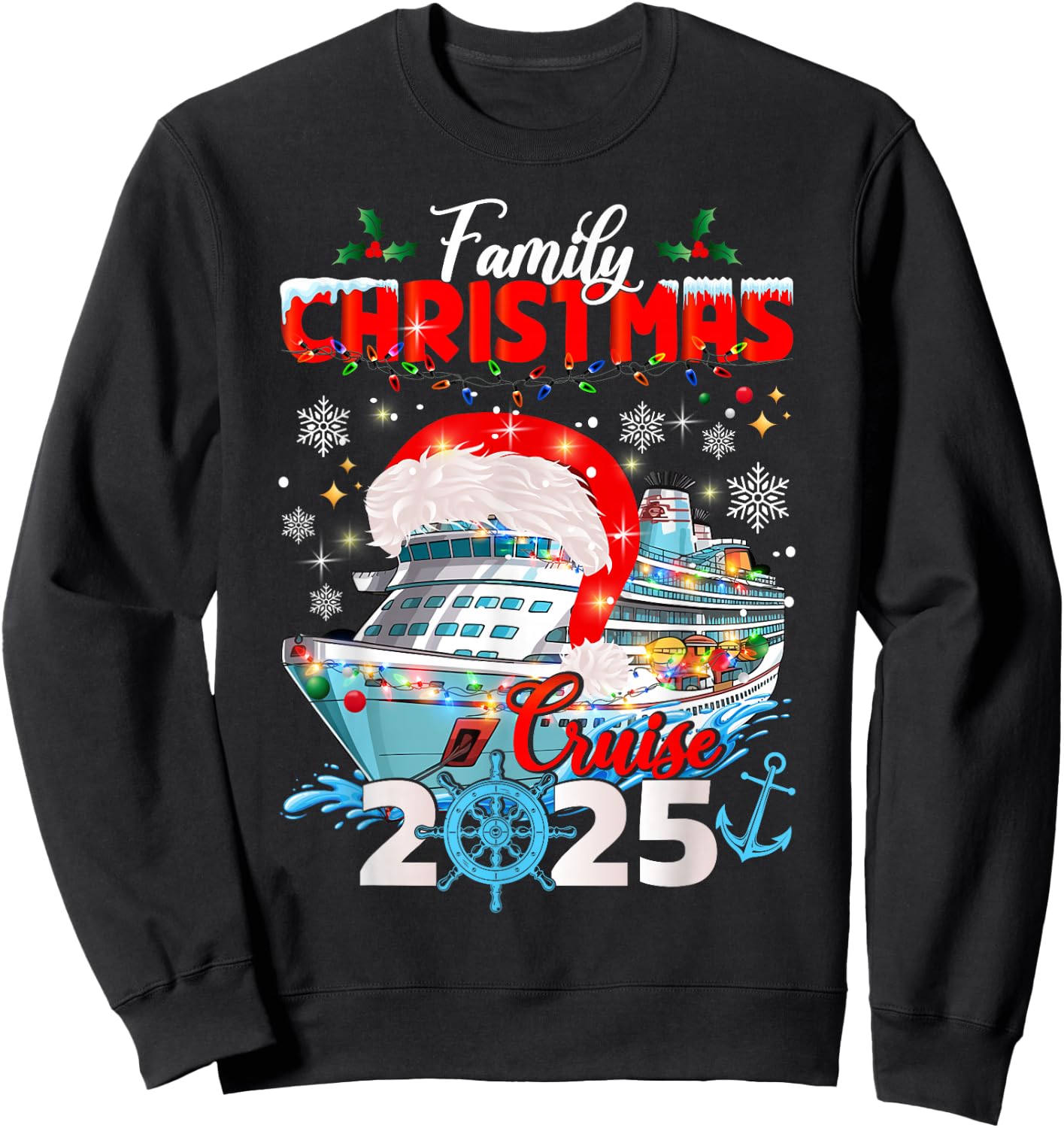 Family Christmas Cruise 2025 Winter Cruising Matching Sweatshirt - Sweatshirt | Black