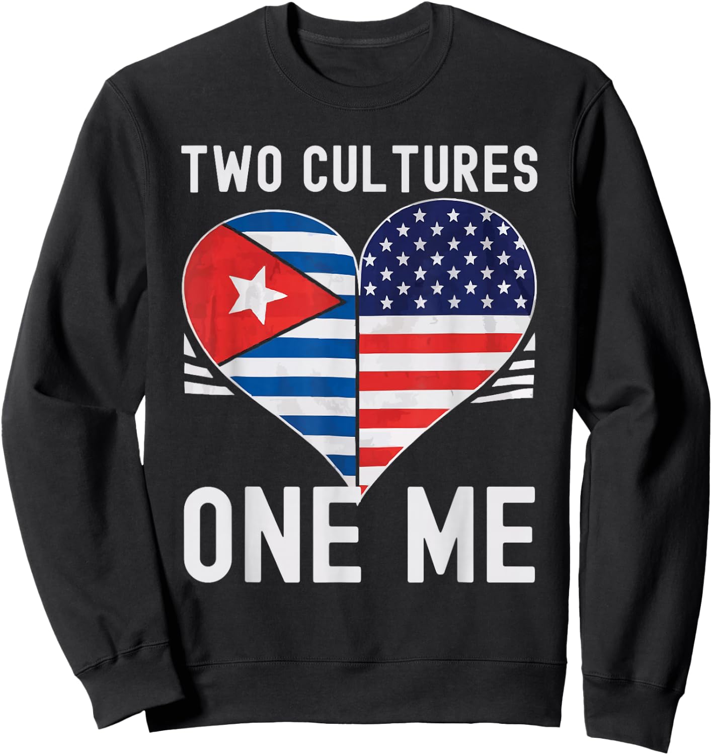 Half Cuban Half American USA Flag Cuba America Sweatshirt - Sweatshirt | Black