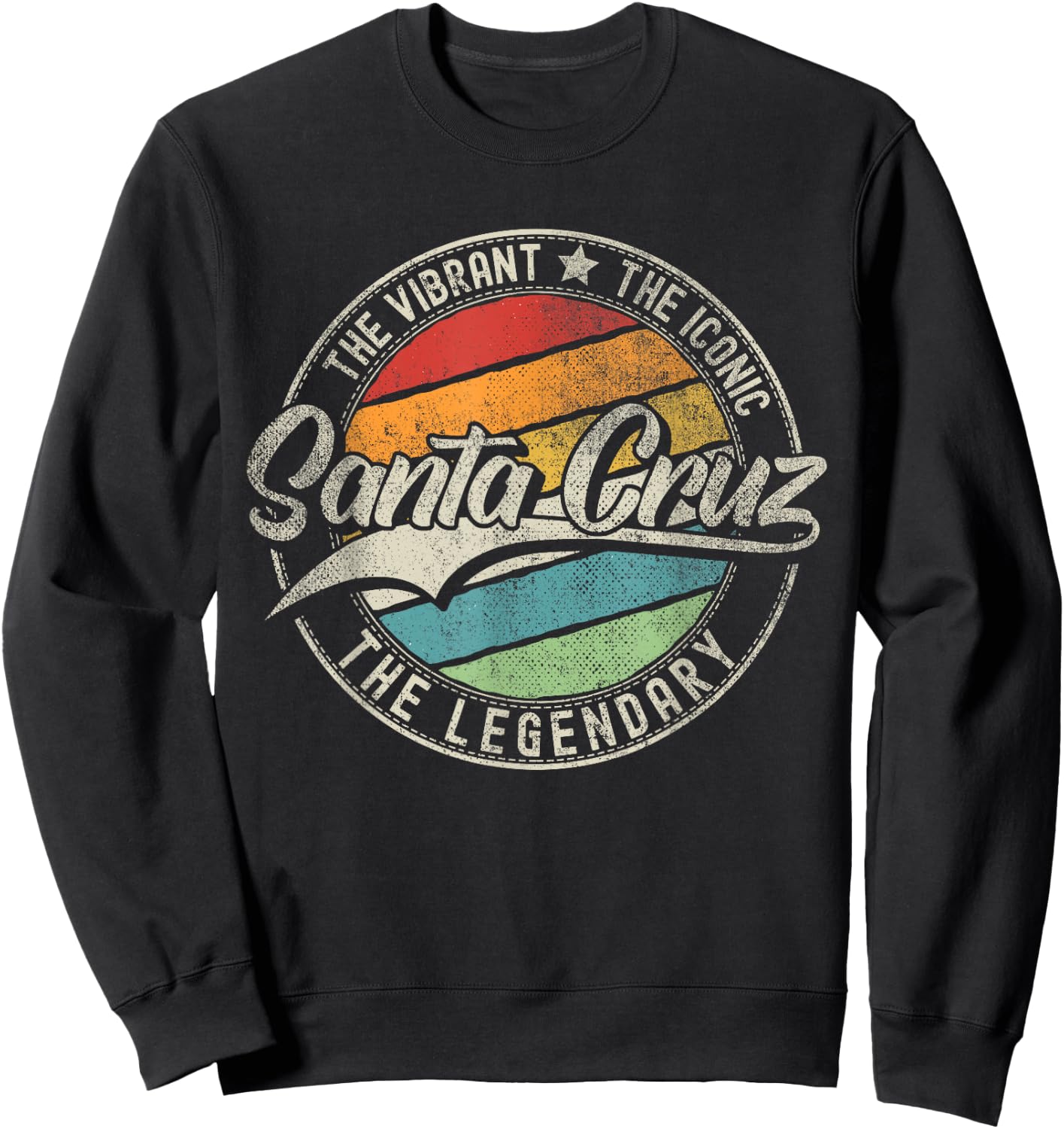 Santa Cruz CA | California | Vintage Distressed Sweatshirt - Sweatshirt | Black