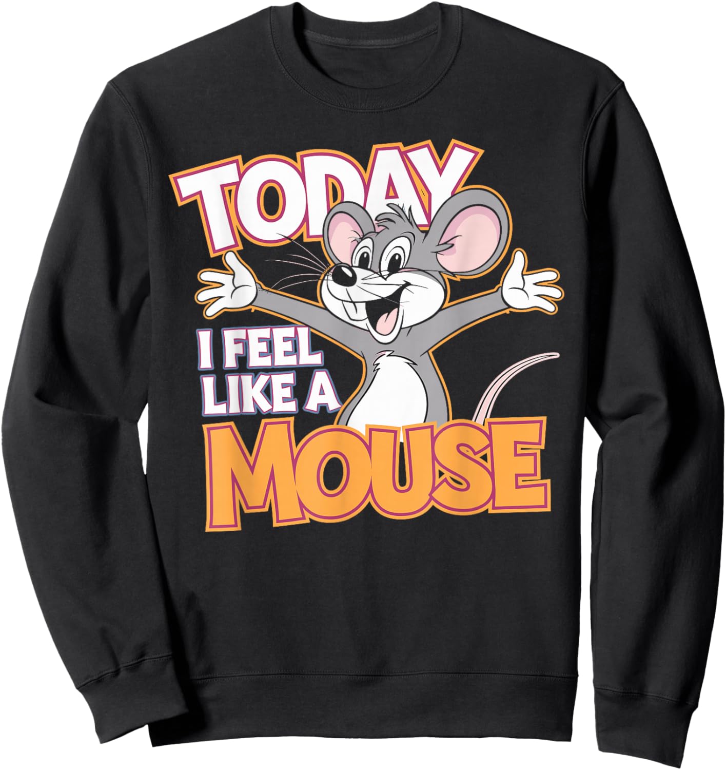 Today I feel like a Mouse Cartoon Mice Children | Kids Mouse Sweatshirt - Sweatshirt | Black