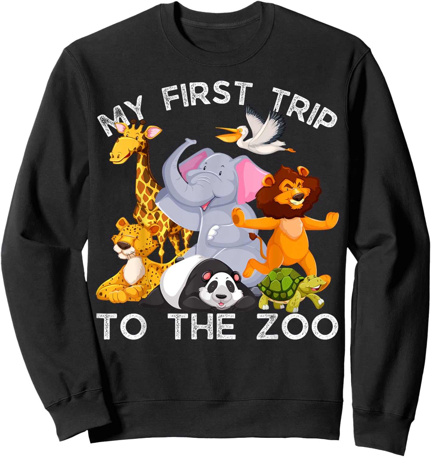 My First Trip Wild and Zoo Safari Jungle Birthday Party Sweatshirt - Sweatshirt | Black