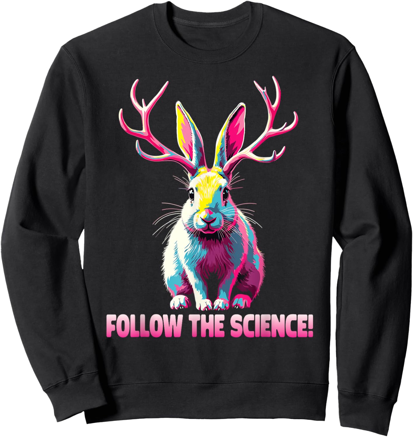 Jackalope Funny Cryptid Mythical Rabbit Sweatshirt - Sweatshirt | Black