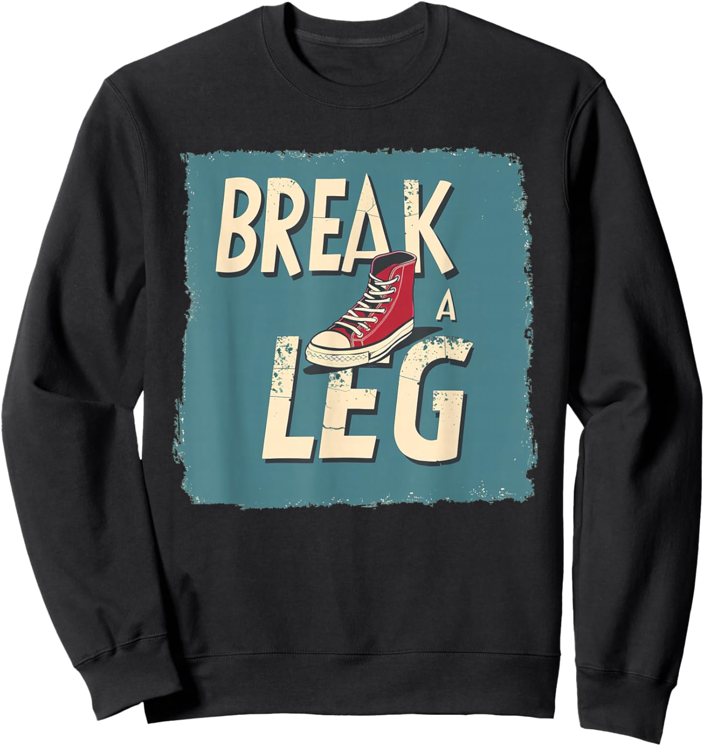 Funny Shoe with broken Leg Costume for Idiom Fans Sweatshirt - Sweatshirt | Black