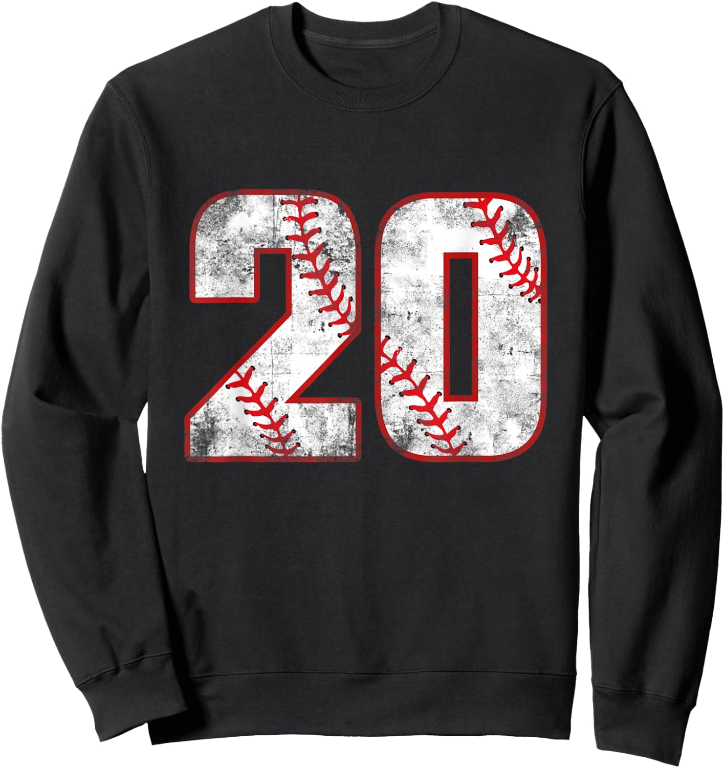 20 Year Old Baseball Player Sports 20 Jersey 20th Birthday Sweatshirt - Sweatshirt | Black