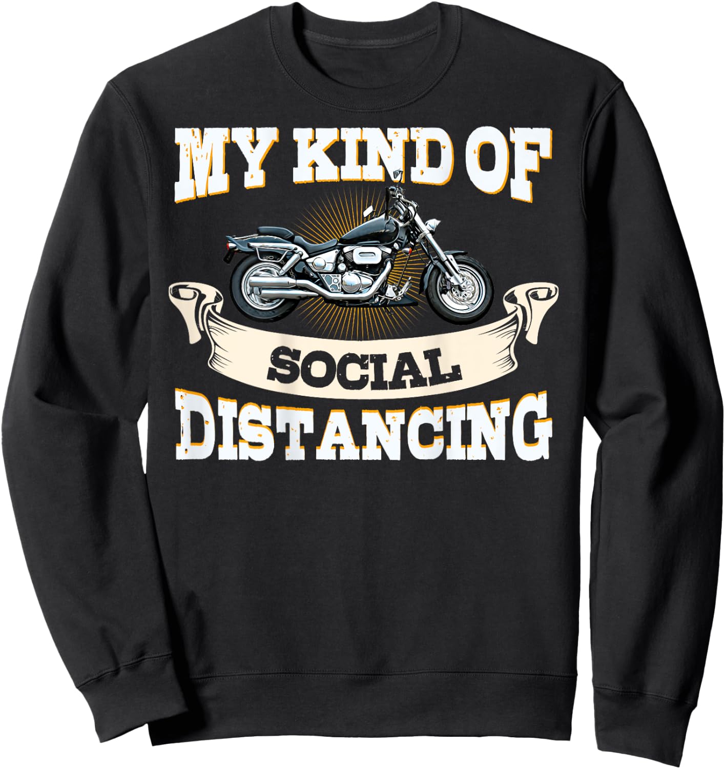 Biker Gear Motorcycle Gifts Image On Back Of Shirt Sweatshirt - Sweatshirt | Black