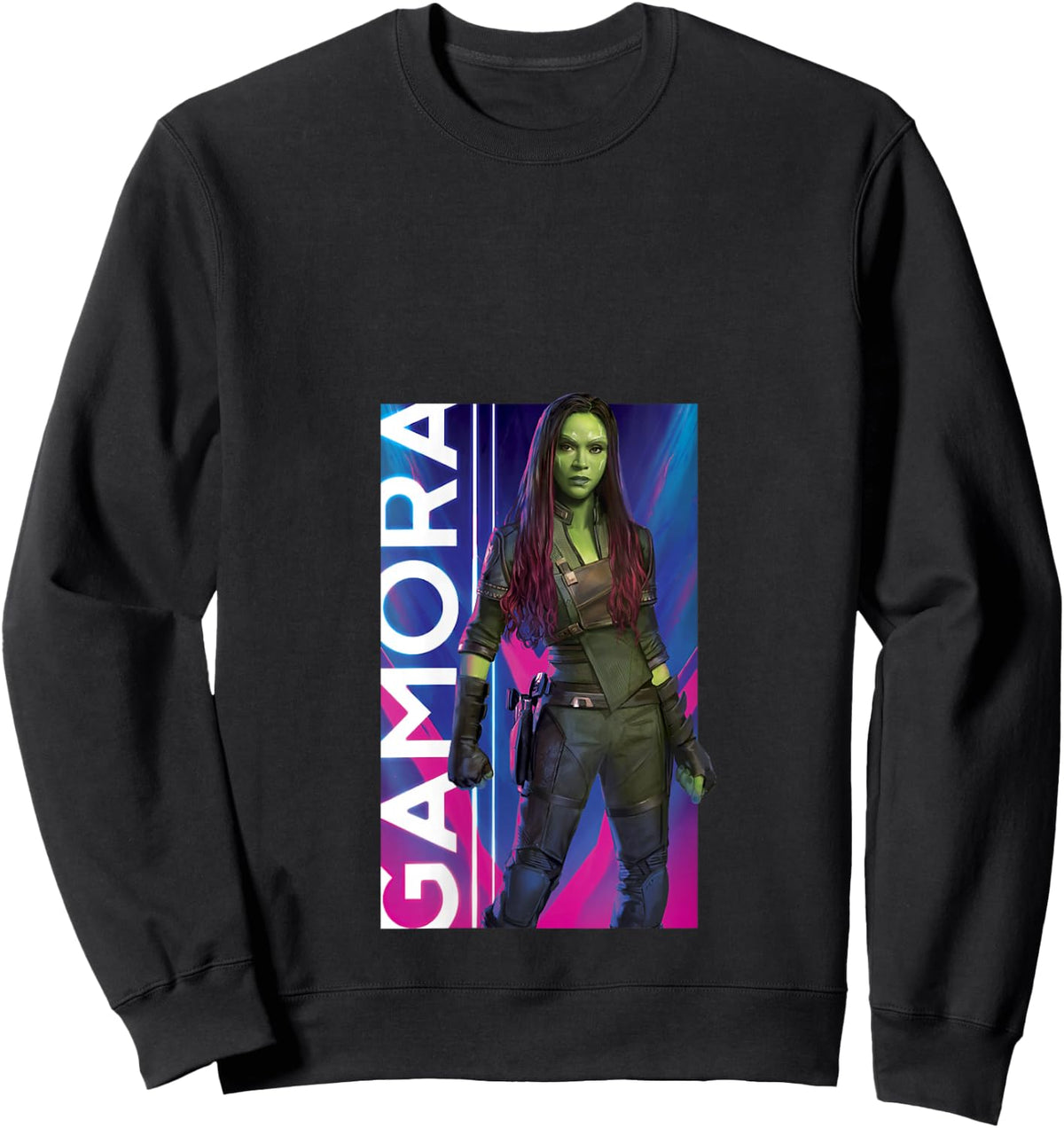 Marvel Guardians of The Galaxy Vol. 3 Vintage Gamora Panel V-Neck Sweatshirt - Sweatshirt | Black