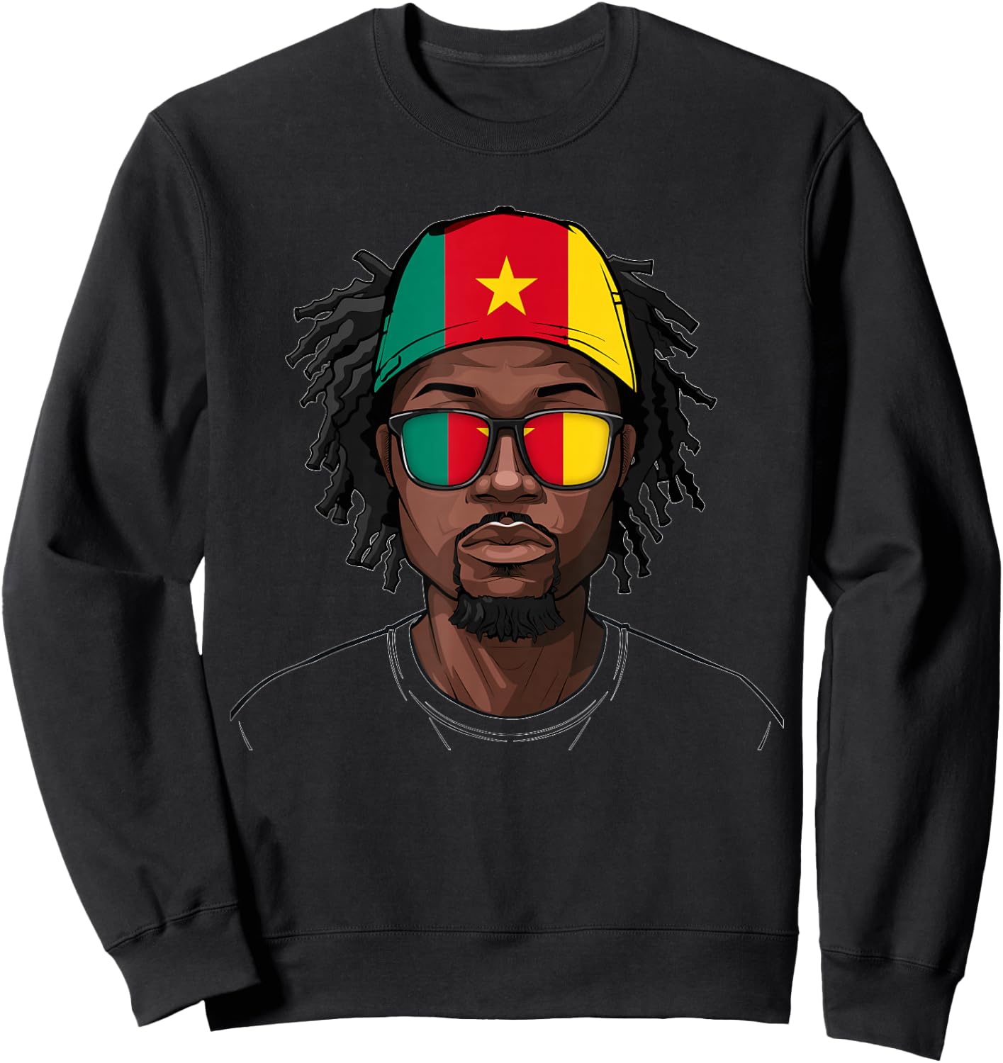 Cameroonian Flag Souvenirs Man Uniform Cap Boy Cameroon Sweatshirt - Sweatshirt | Black