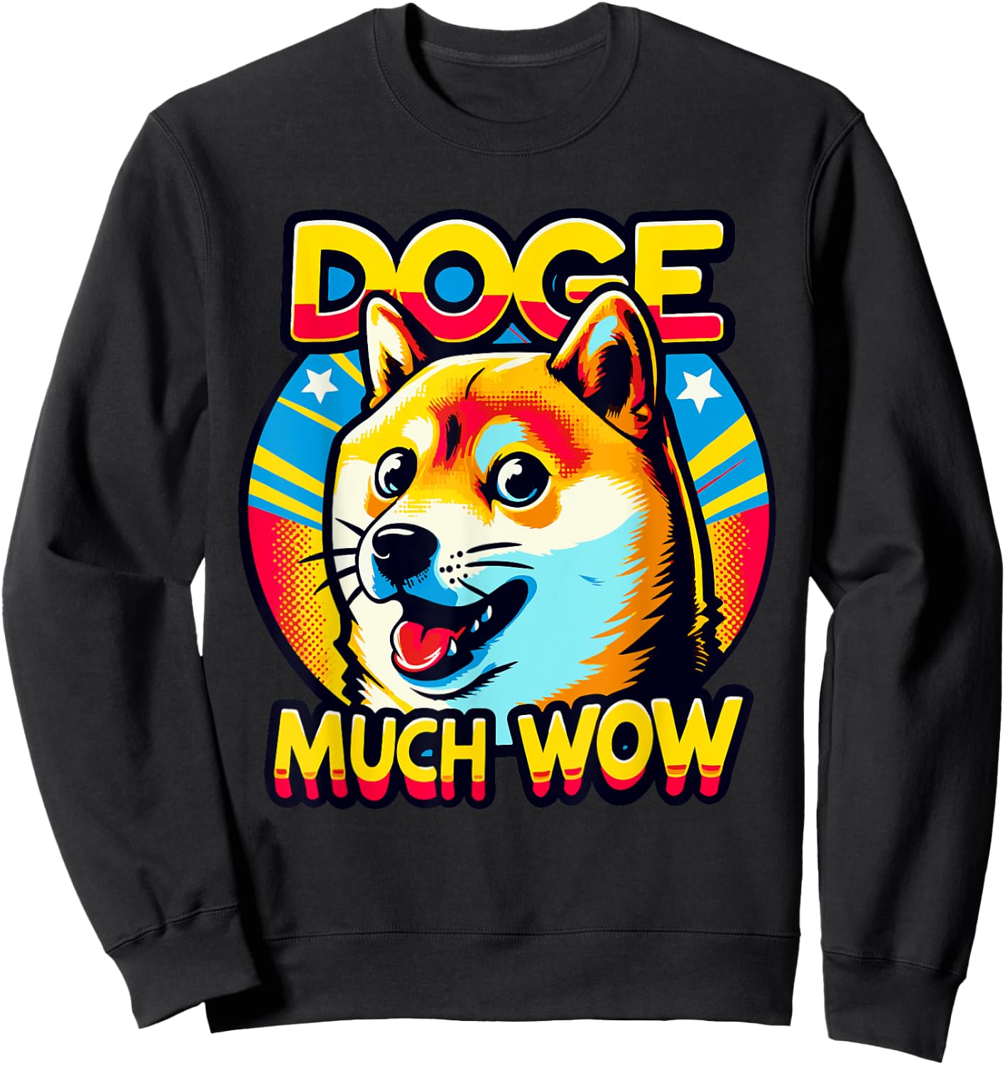 Meme Culture Doge Much Wow Vibrant Dog Lover Sweatshirt - Sweatshirt | Black
