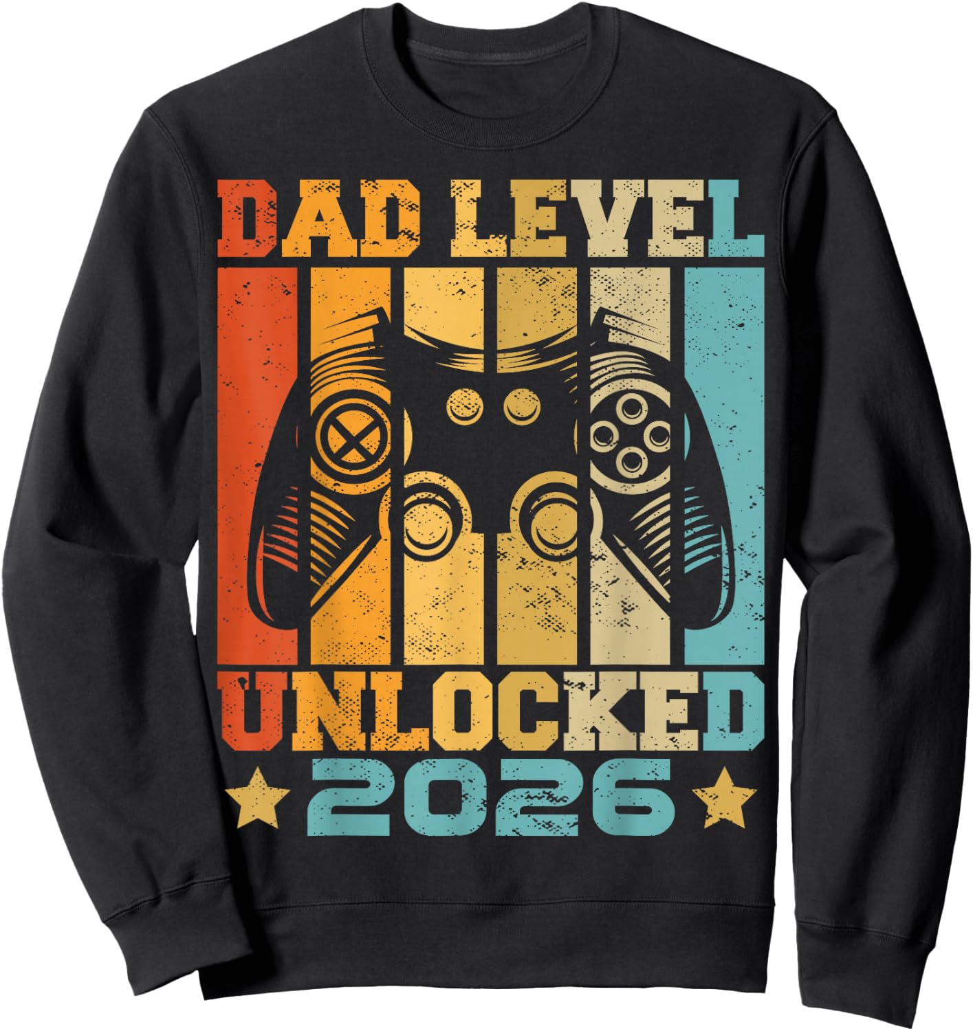 Dad Level Unlocked 2026 Baby Announcement Daddy Gaming Sweatshirt - Sweatshirt | Black