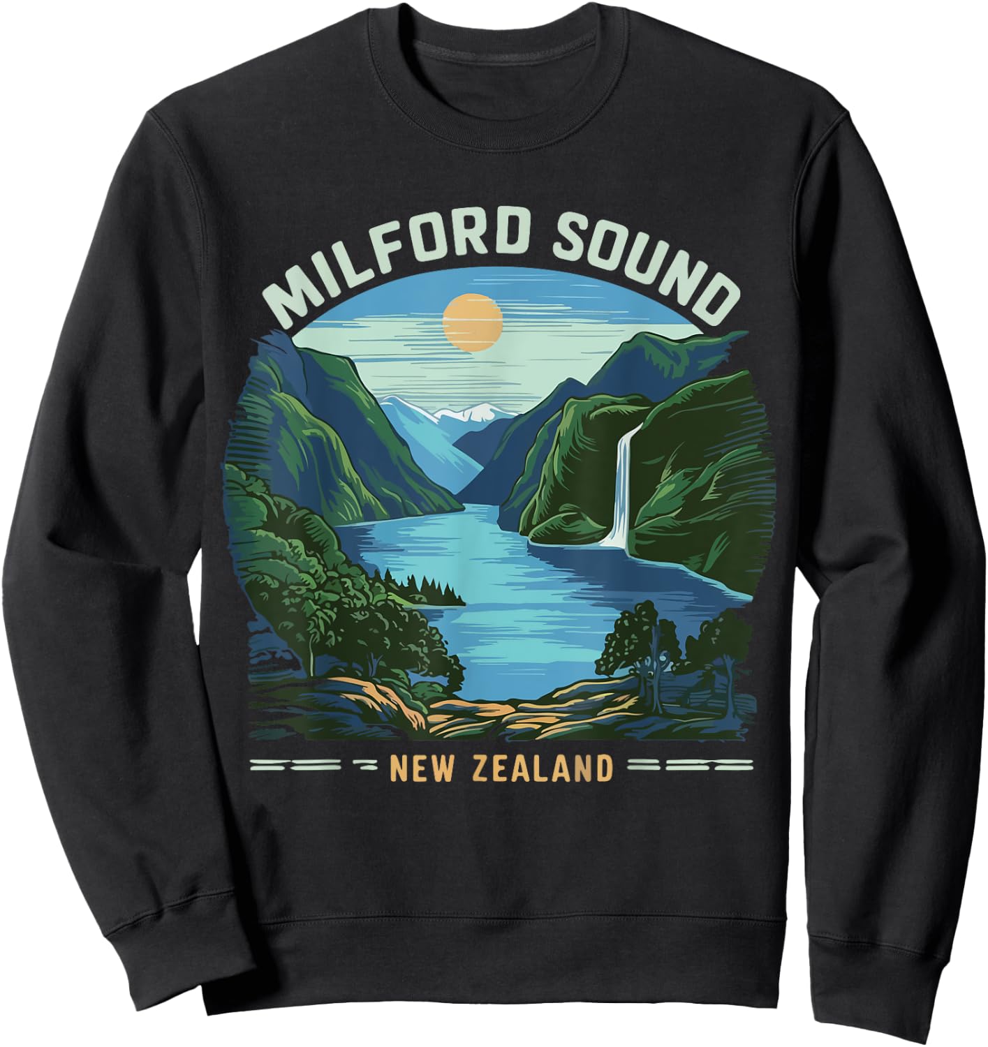 Milford Sound Fjords New Zealand Hike Costume Sweatshirt - Sweatshirt | Black