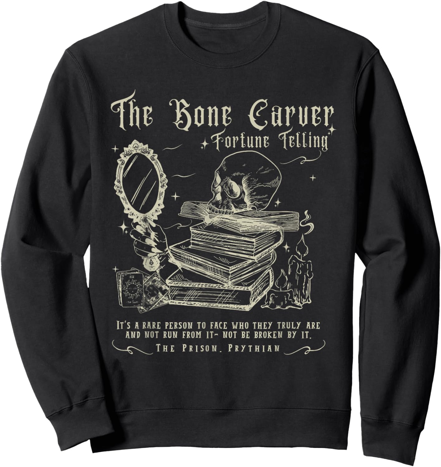 Vintage The Bone Carver Death God Tour Skeleton Spicy Books Sweatshirt - Sweatshirt | Black