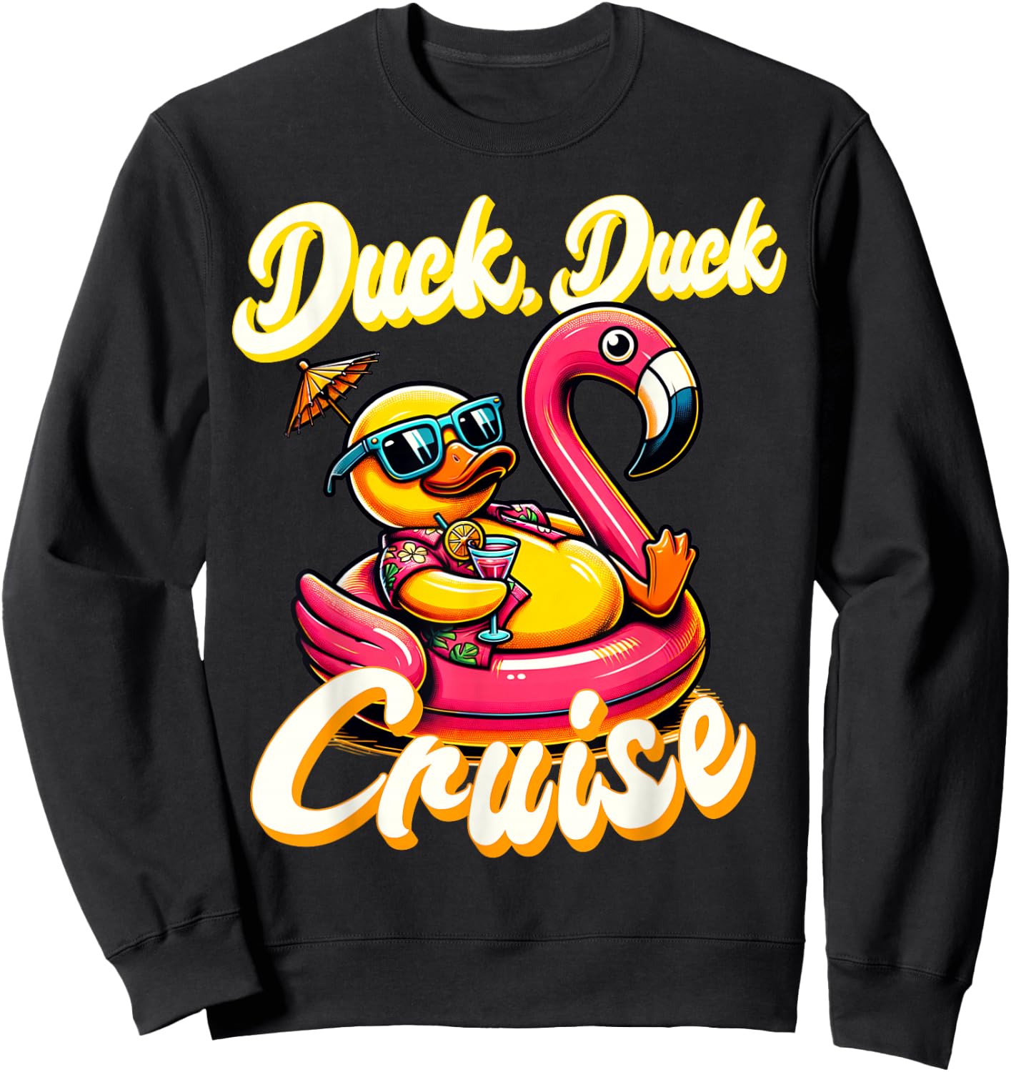 Cruising Ducks Duck Duck Cruise Family Vacation Rubber Duck Sweatshirt - Sweatshirt | Black
