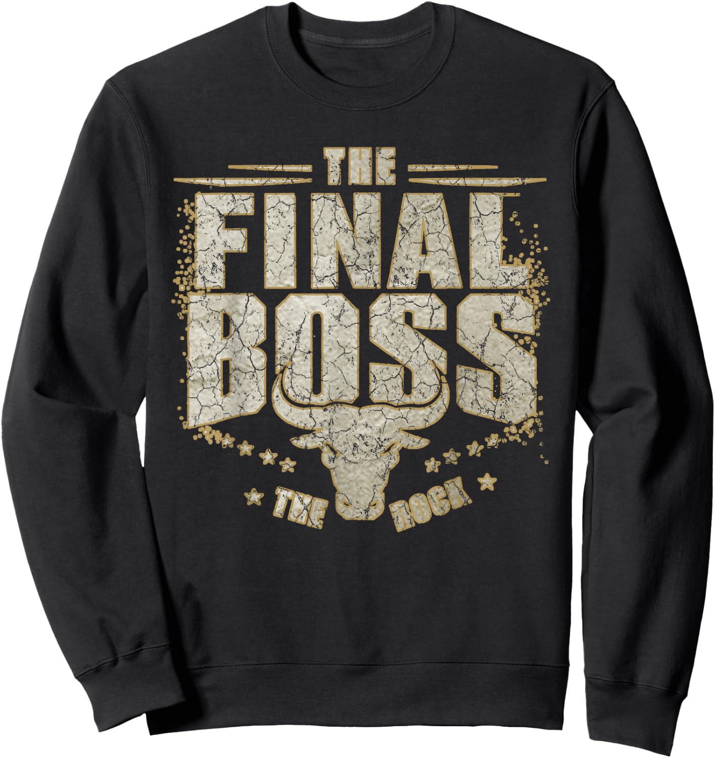 The Final Boss Vintage Rock Music Final Boss Gamer Bull Head Sweatshirt - Sweatshirt | Black