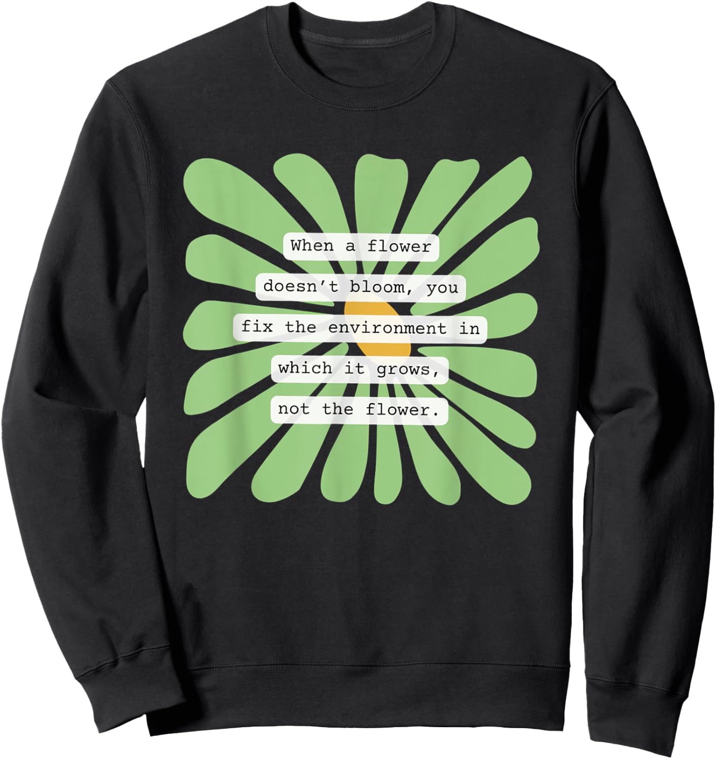 Women Environmental Behavioral Therapy Floral BCBA ABA RBT Sweatshirt - Sweatshirt | Black