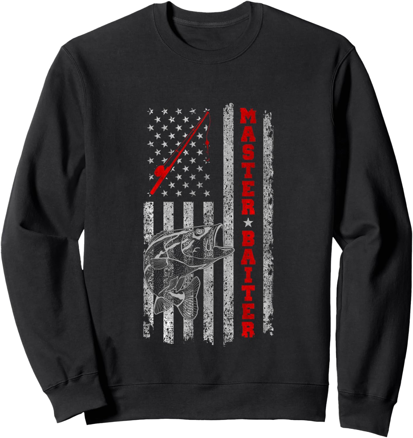 Master Baiter Funny Fishing Shirts Men Fisherman Sweatshirt - Sweatshirt | Black