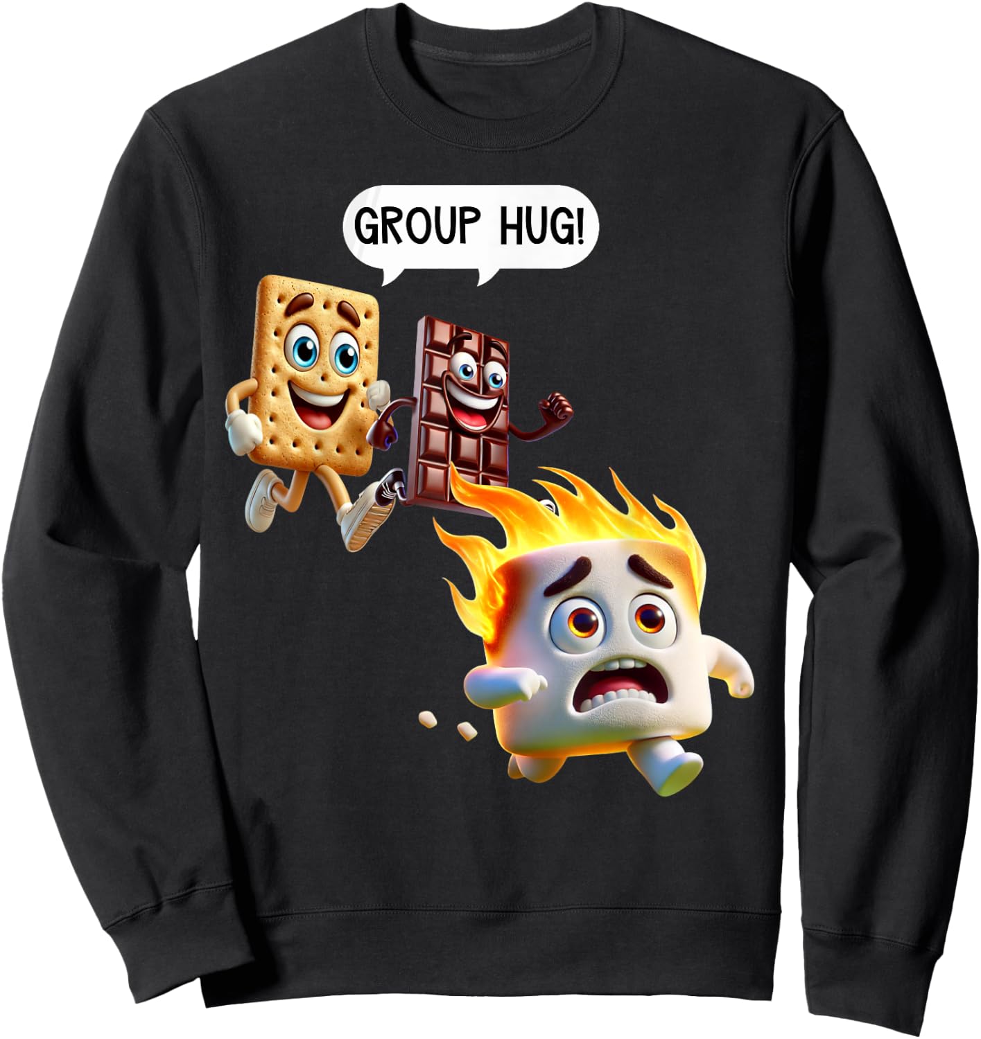 Funny T Shirts Smores Camping Roasting Outdoor Women Sweatshirt - Sweatshirt | Black