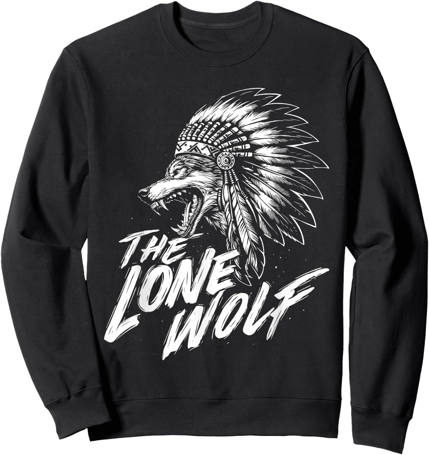 The Lone Wolf - Wolf Lover Outdoor Enthusiast Sweatshirt - Sweatshirt | Black