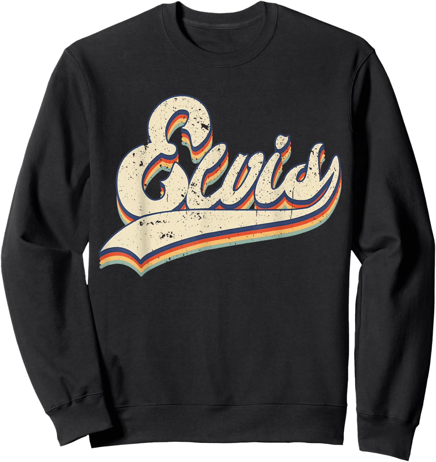 Elvis Name Personalized Vintage Retro Men Women Sweatshirt - Sweatshirt | Black