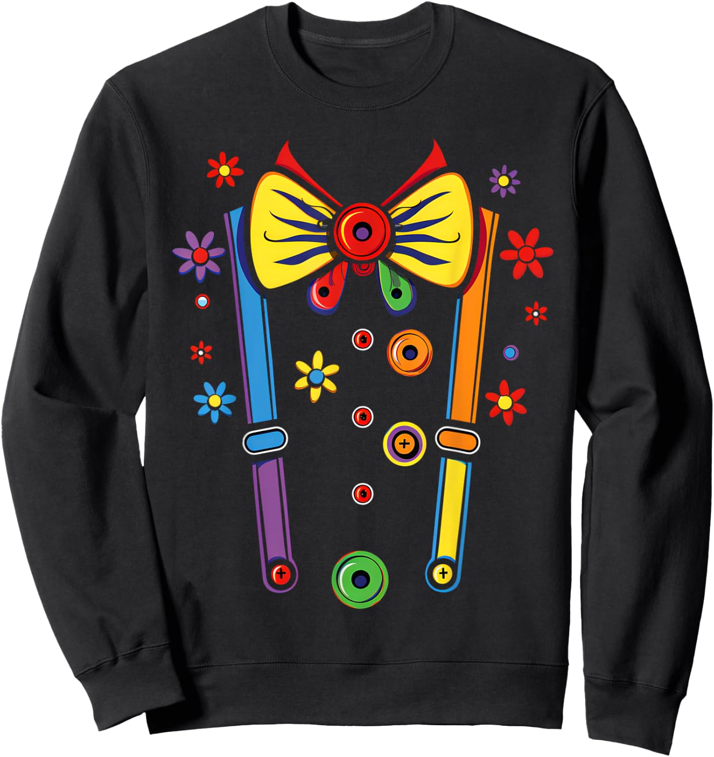 Clown Costume Circus Birthday Party Halloween Men Women Kids Sweatshirt - Sweatshirt | Black