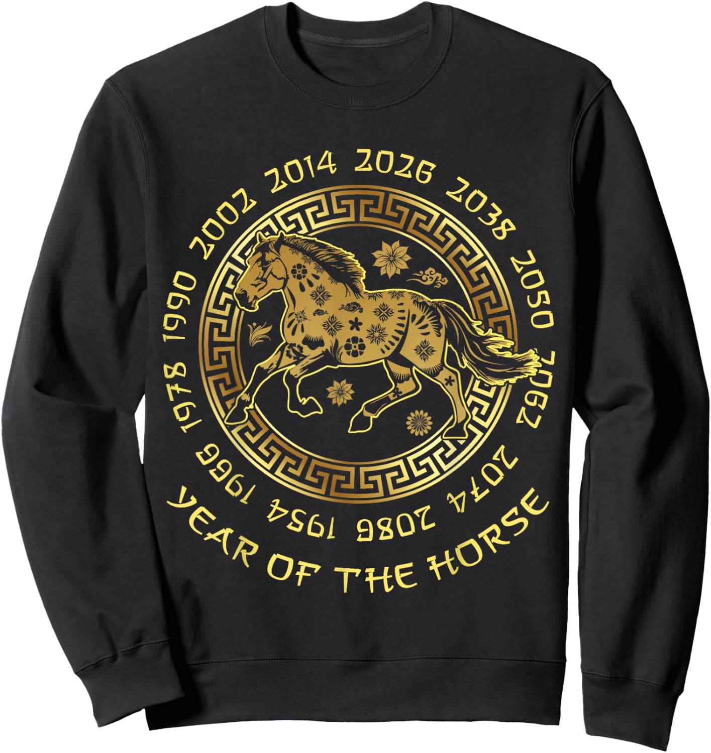 Chinese New Year Of Horse Chinese Zodiac Year 2026 Sweatshirt - Sweatshirt | Black