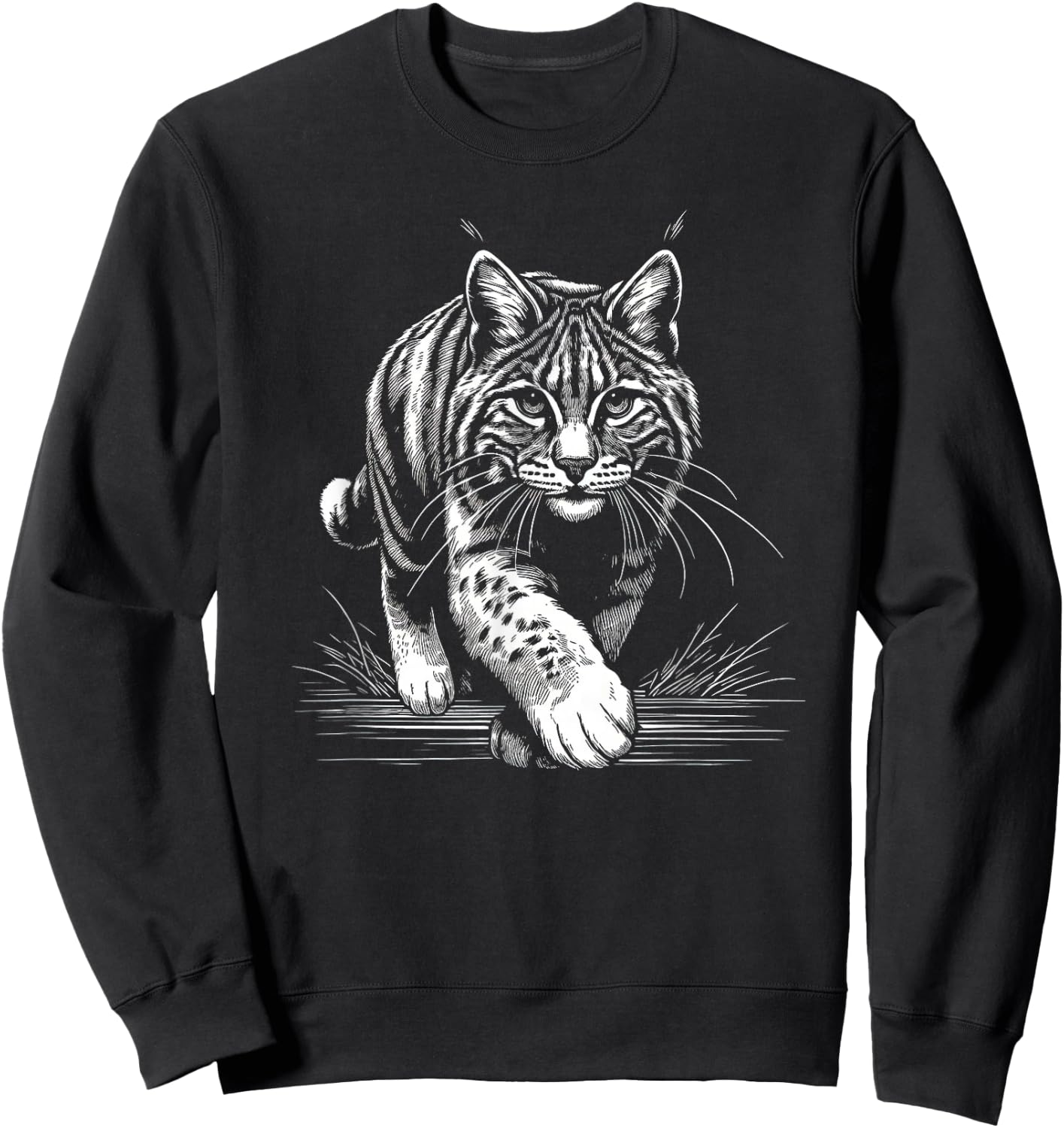 Running Bobcat Graphic Design and Men Sweatshirt - Sweatshirt | Black