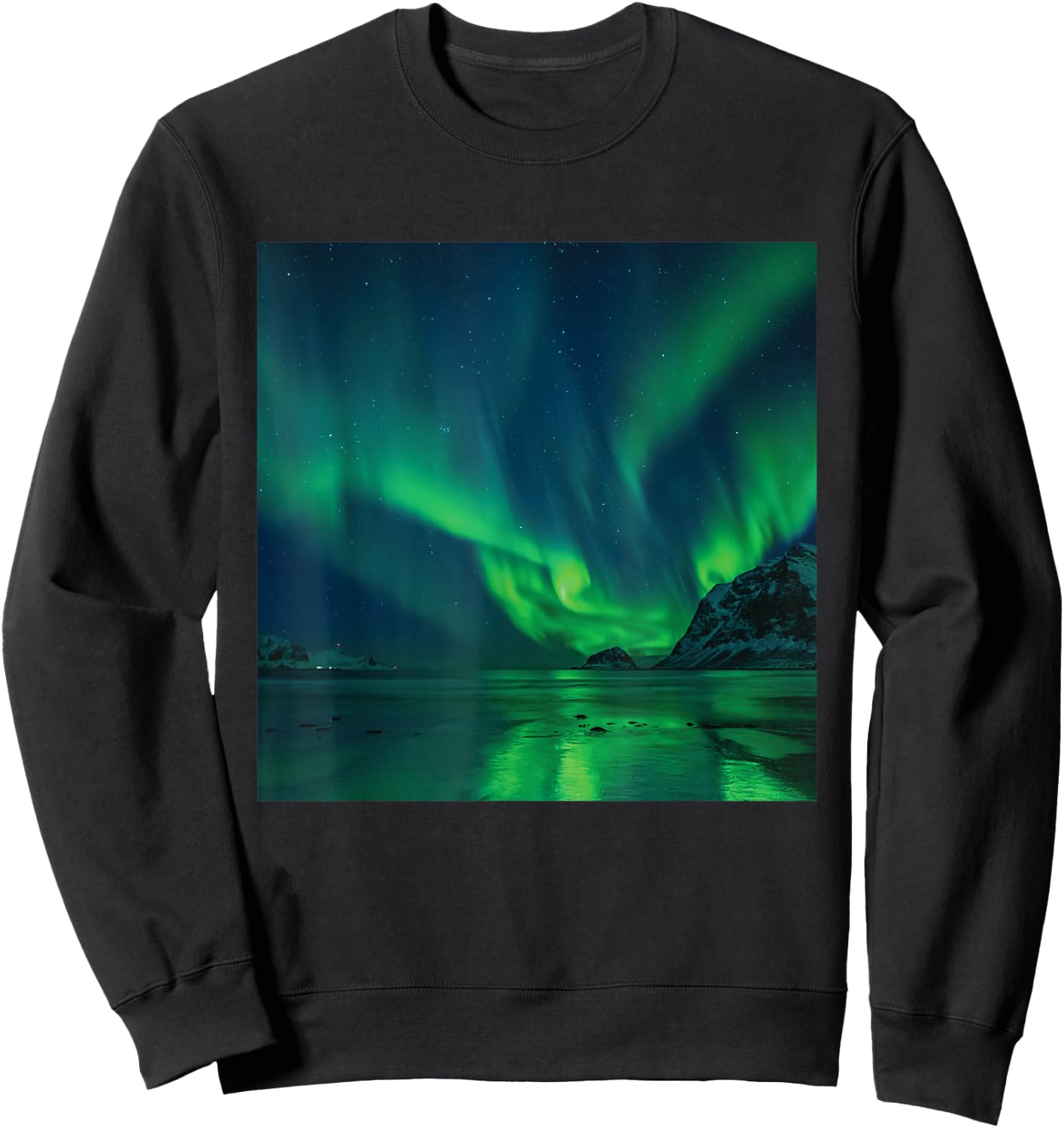 Aurora Borealis I Polar Lights Iceland Vacation Sweatshirt - Sweatshirt | Black