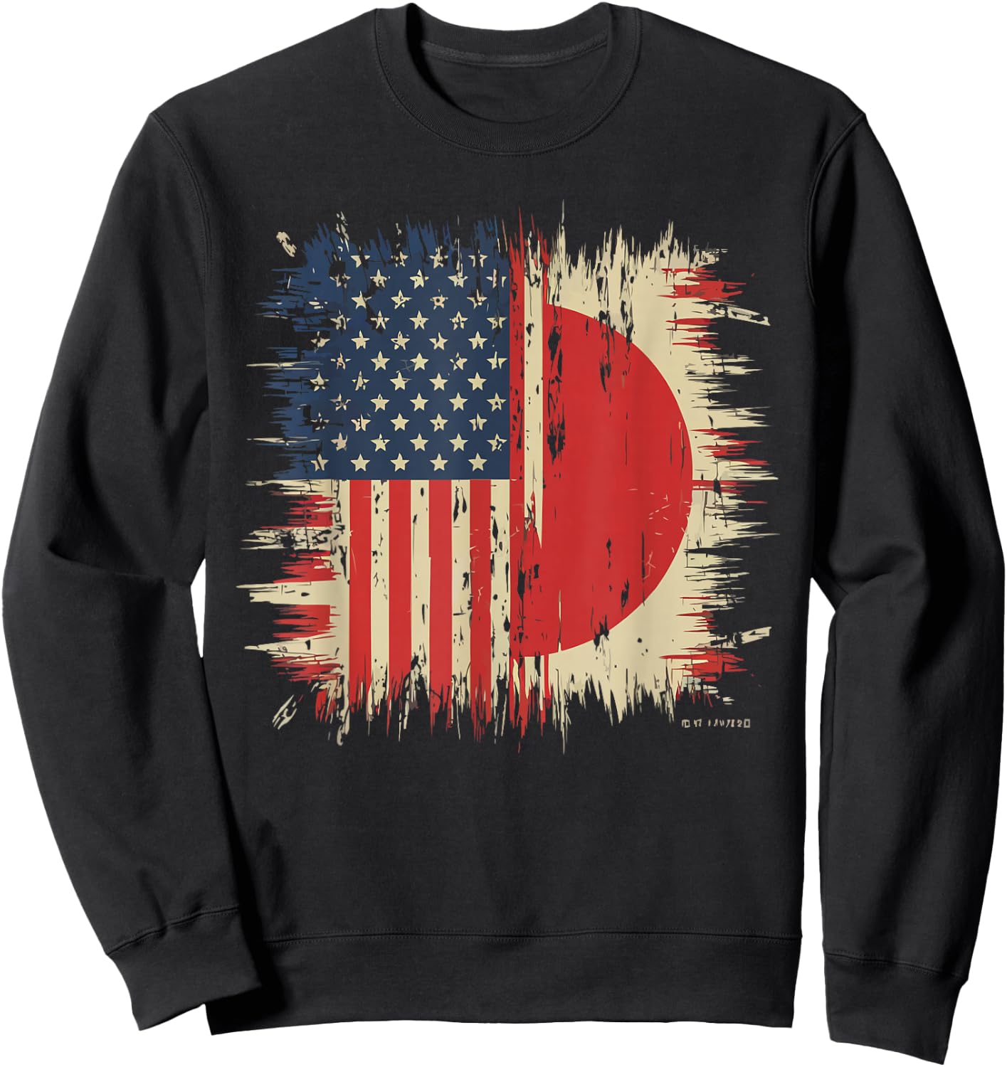 Half Japanese Half American USA Flag Japan America Sweatshirt - Sweatshirt | Black
