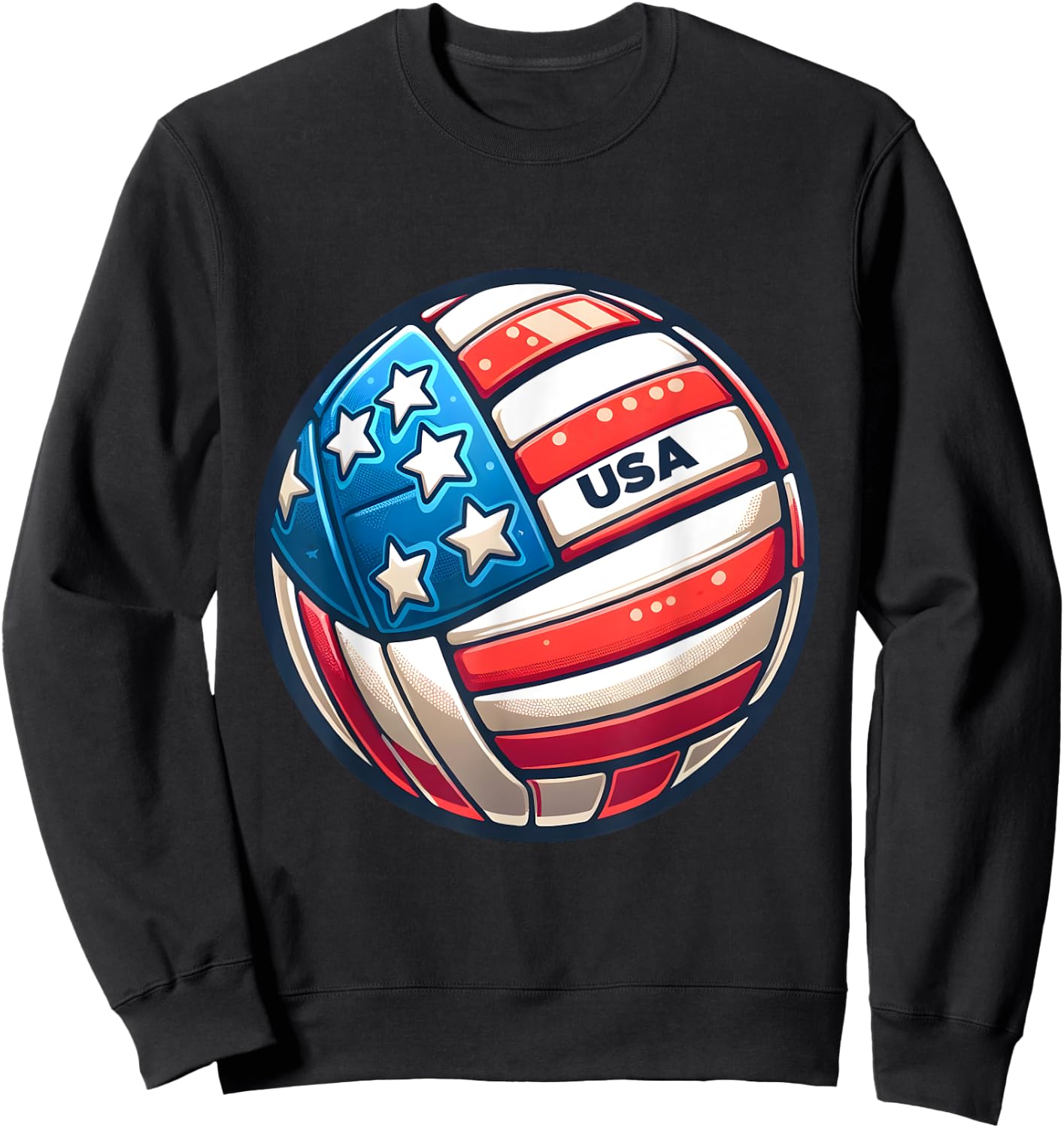 Volleyball Support Team Flag USA Beach American Men Women Kids Sweatshirt - Sweatshirt | Black