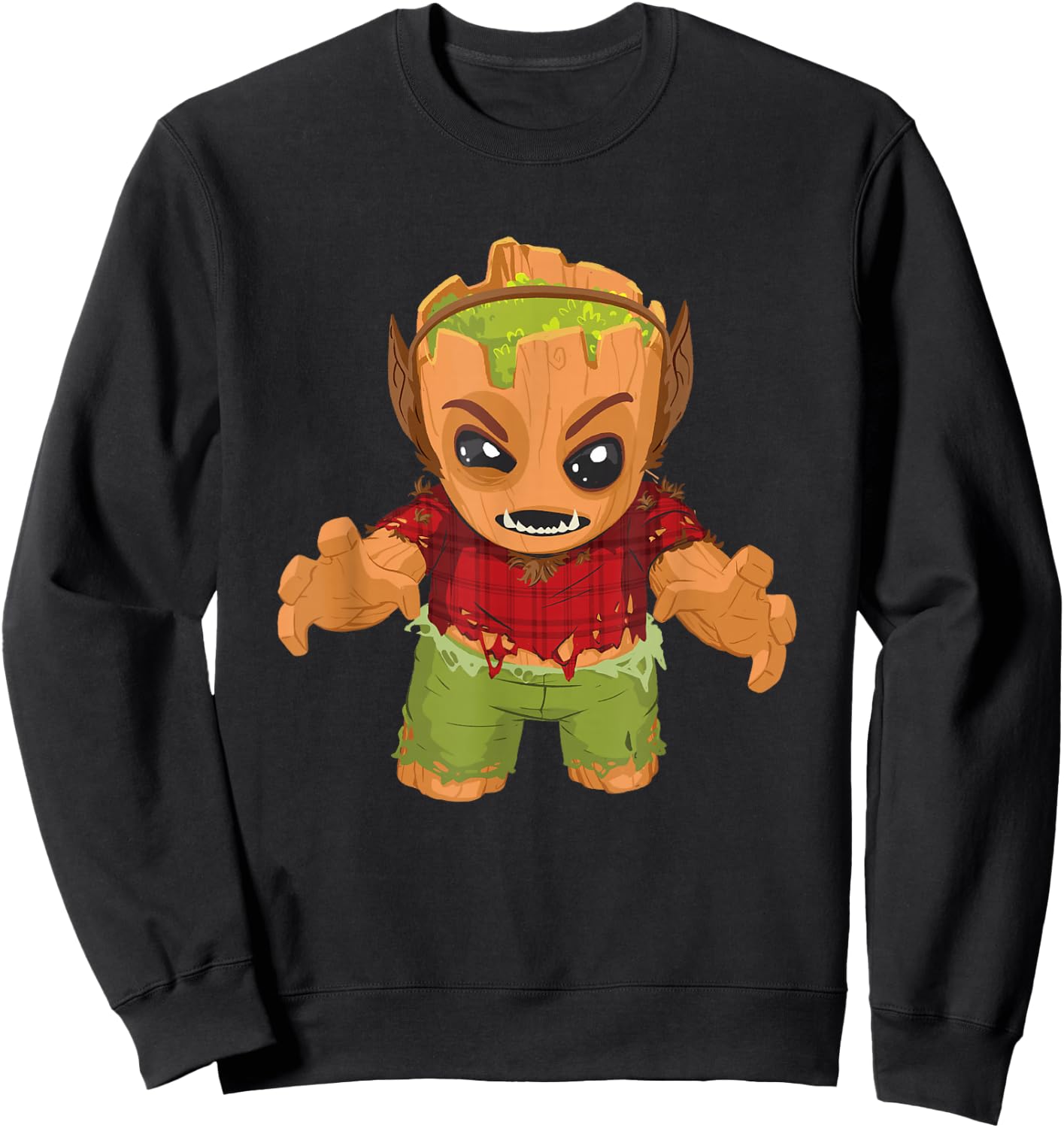 Marvel Classic Halloween Baby Groot Cute Werewolf Costume Sweatshirt - Sweatshirt | Black
